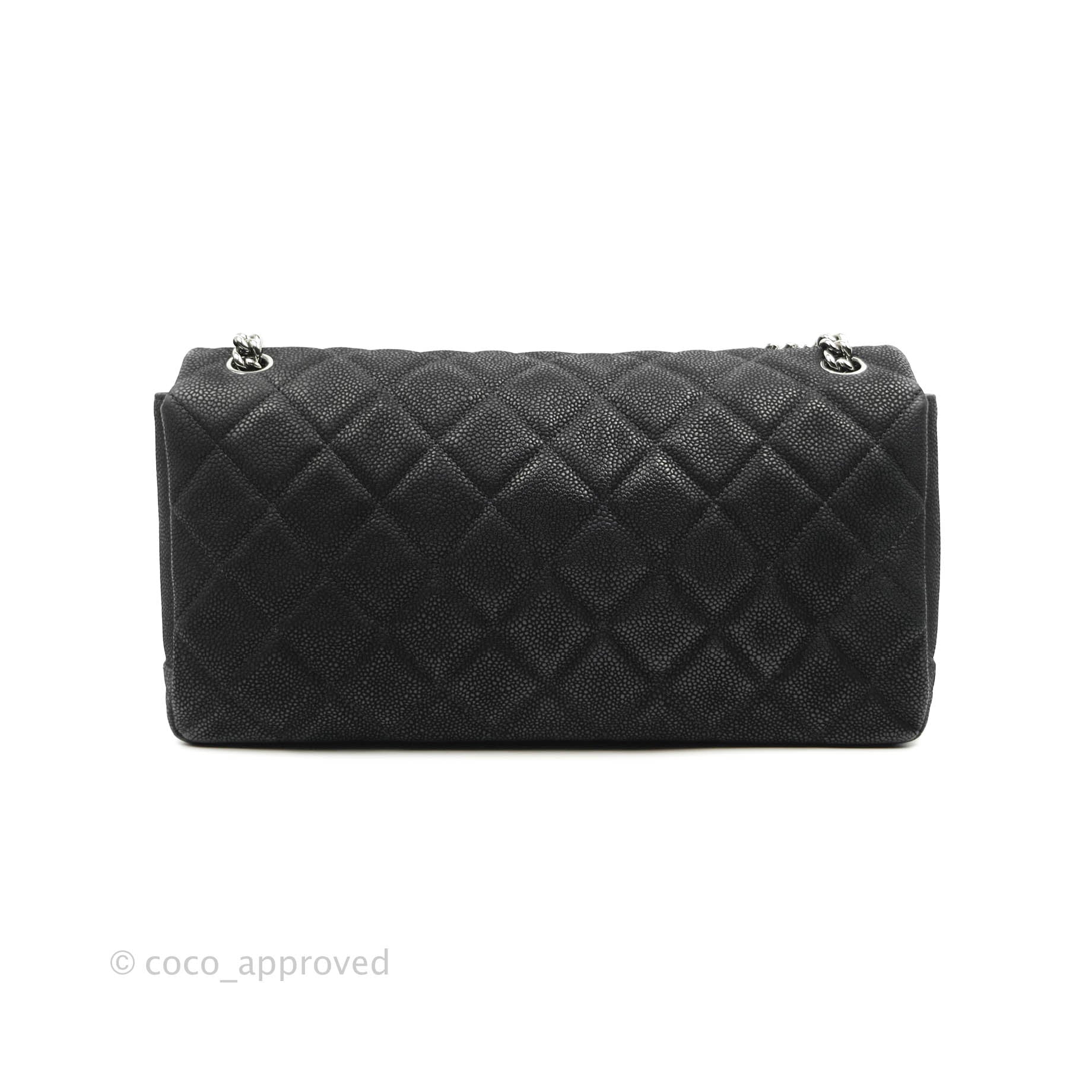 Chanel Lady Pearly Flap Bag Black Caviar Silver Hardware – Coco