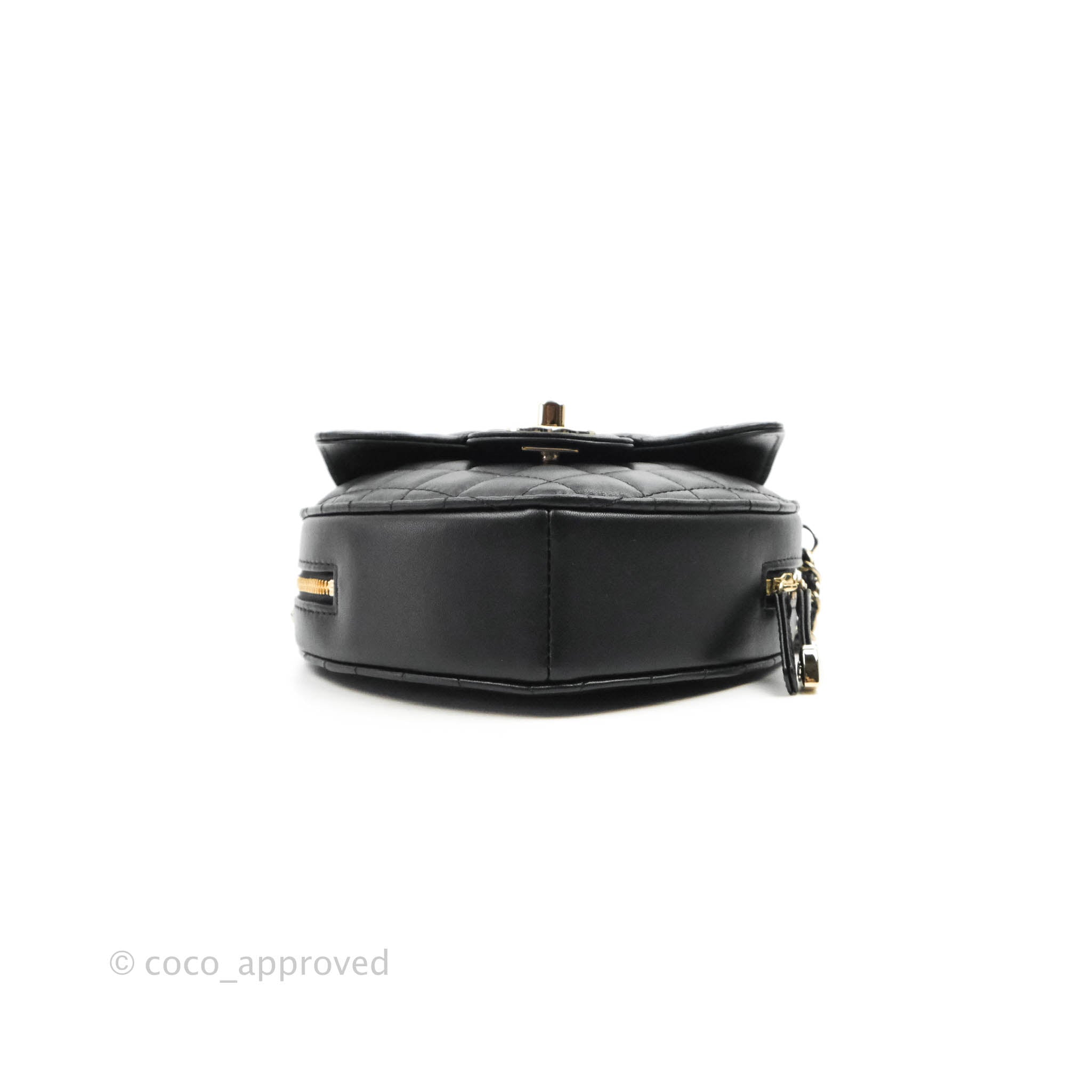 Chanel Large Heart Bag Black Lambskin Gold Hardware 22S – Coco