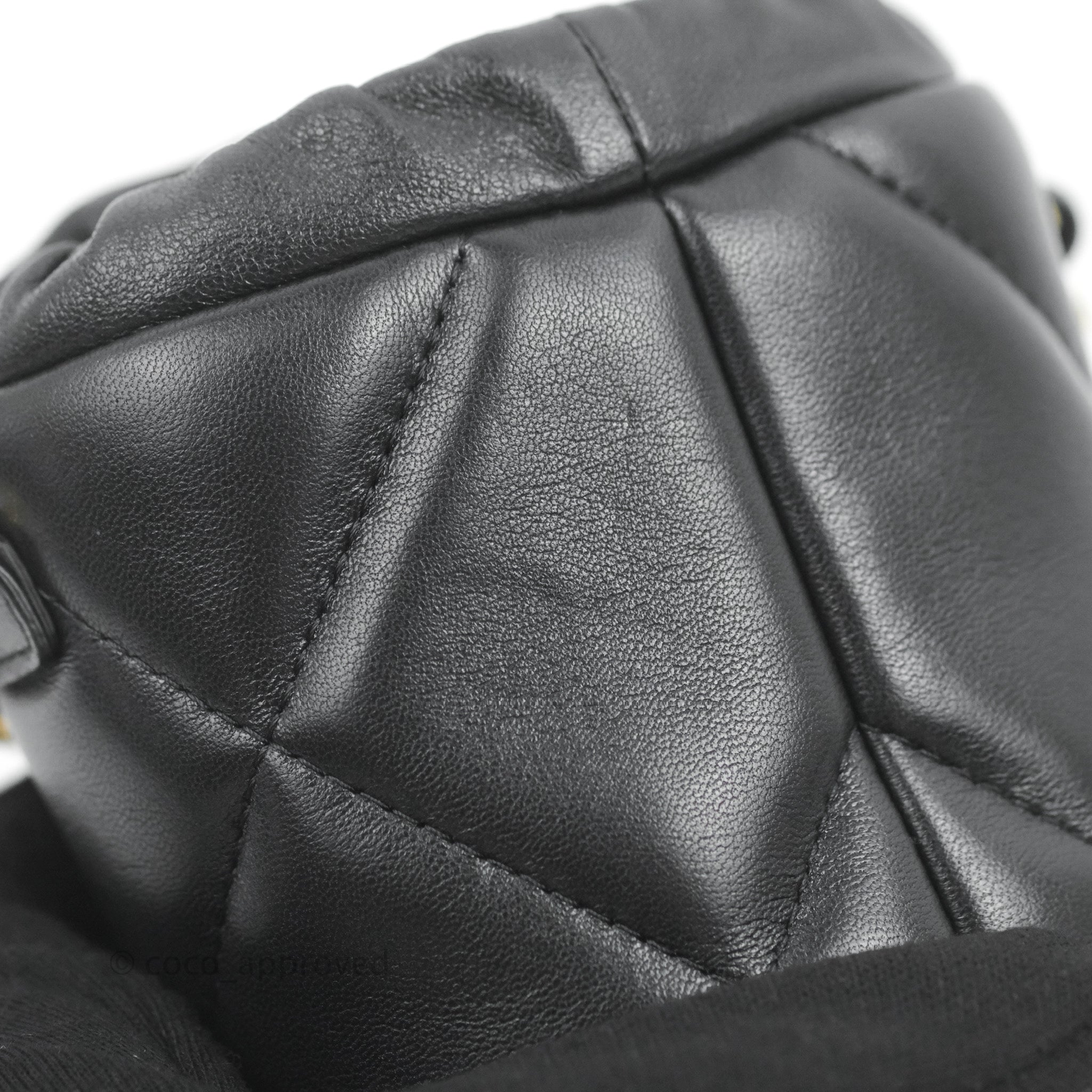 Chanel Black Lambskin Mini Bucket Bag – Jadore Couture