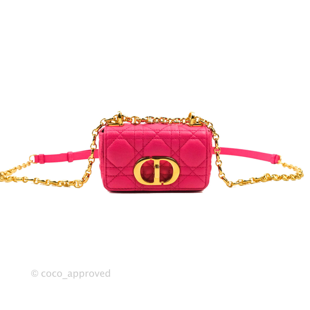 Christian Dior Micro Caro Bag Pink Gold Hardware