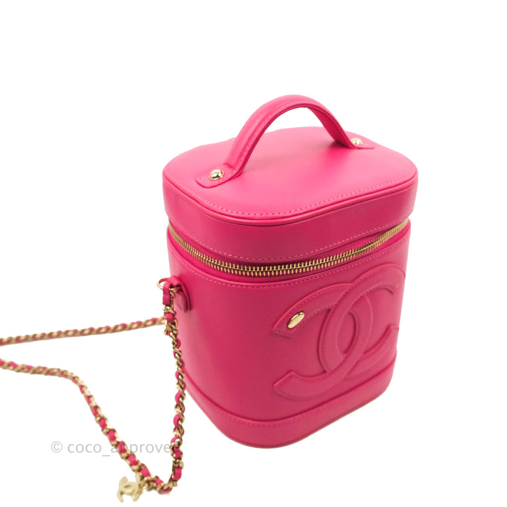 Chanel CC Mania Vanity Case Pink Lambskin Gold Hardware