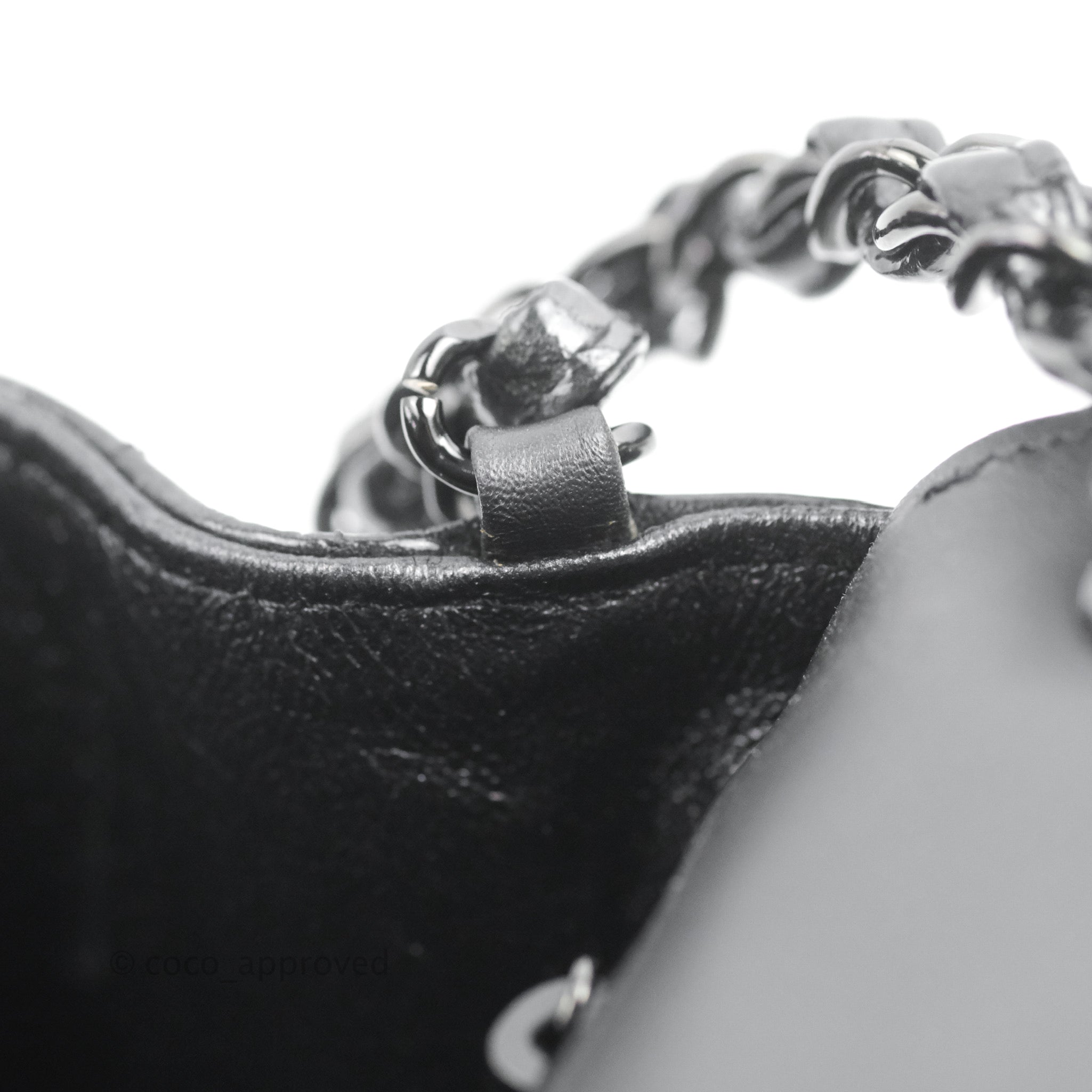 Chanel Lambskin Chevron Quilted Mini Rectangular Flap So Black