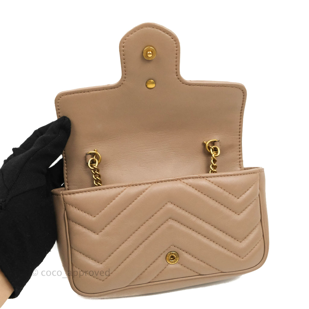 Gucci GG Marmont Matelassé Leather Super Mini Bag Dusty Pink