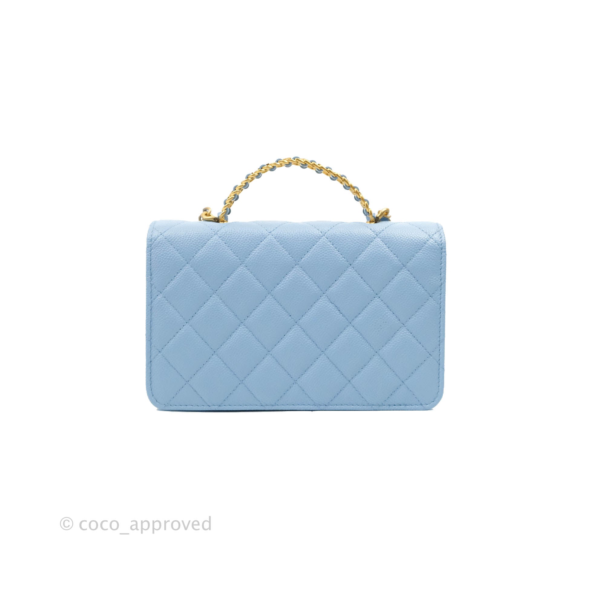 Chanel Top Handle Pick Me Up Wallet On Chain WOC Blue Caviar Gold Hard –  Coco Approved Studio