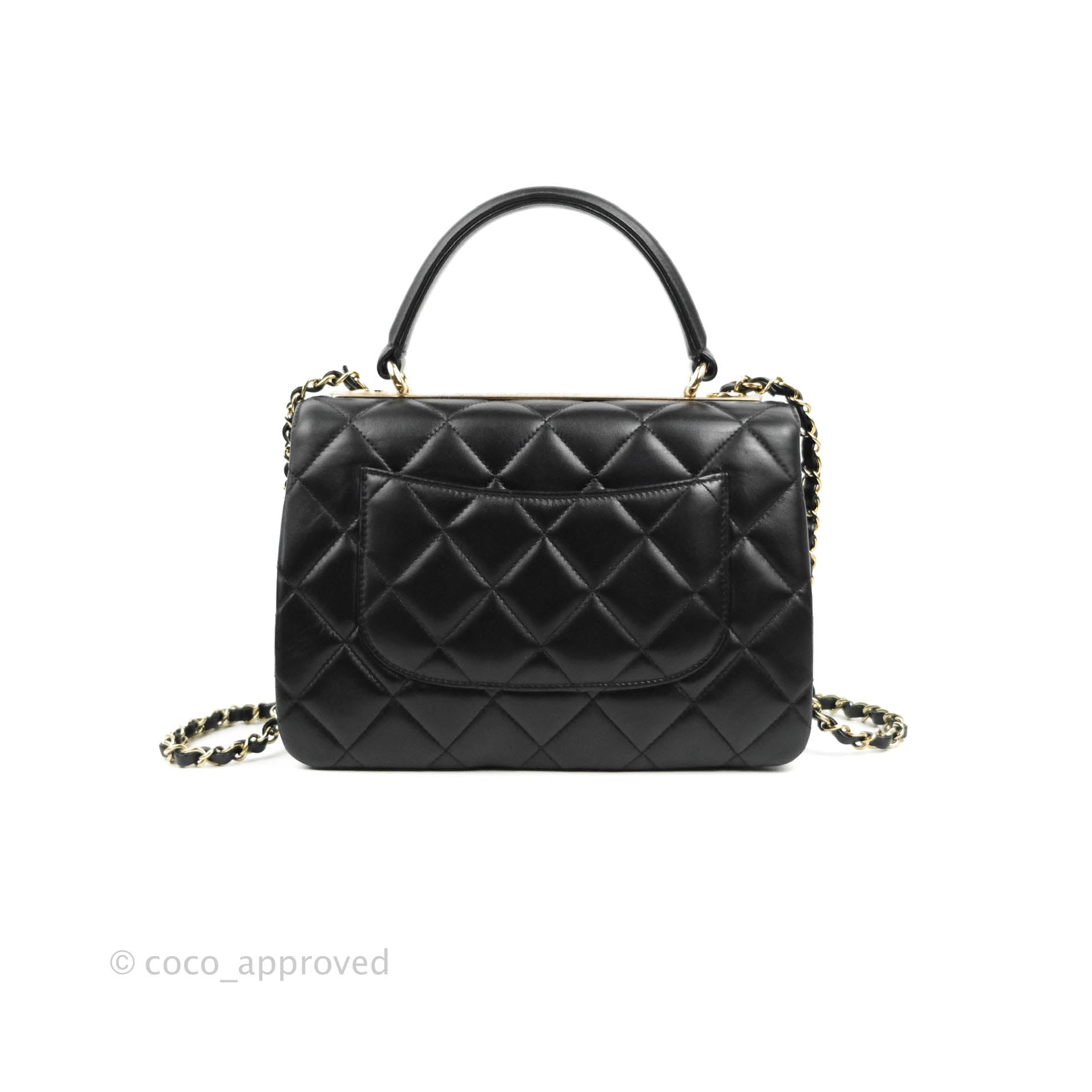 Chanel Small Trendy CC Black Lambskin Gold Hardware – Coco