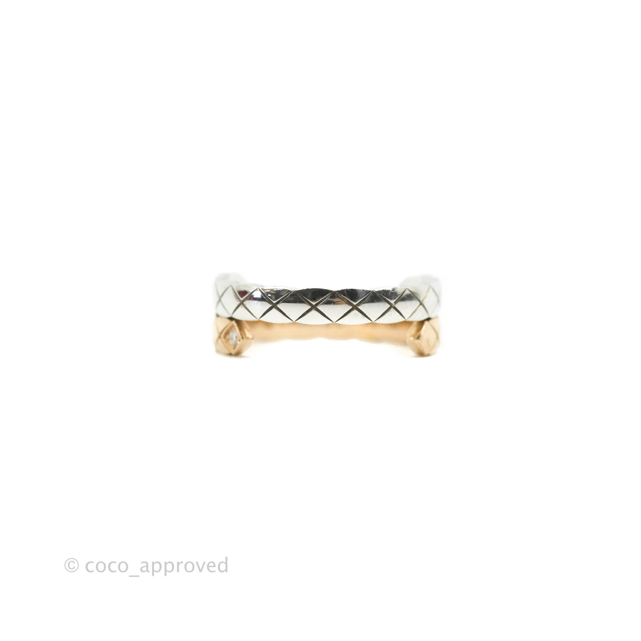 Chanel Crystal Coco Crush Toi Et Moi Ring 18K White & Beige Gold Size – Coco  Approved Studio