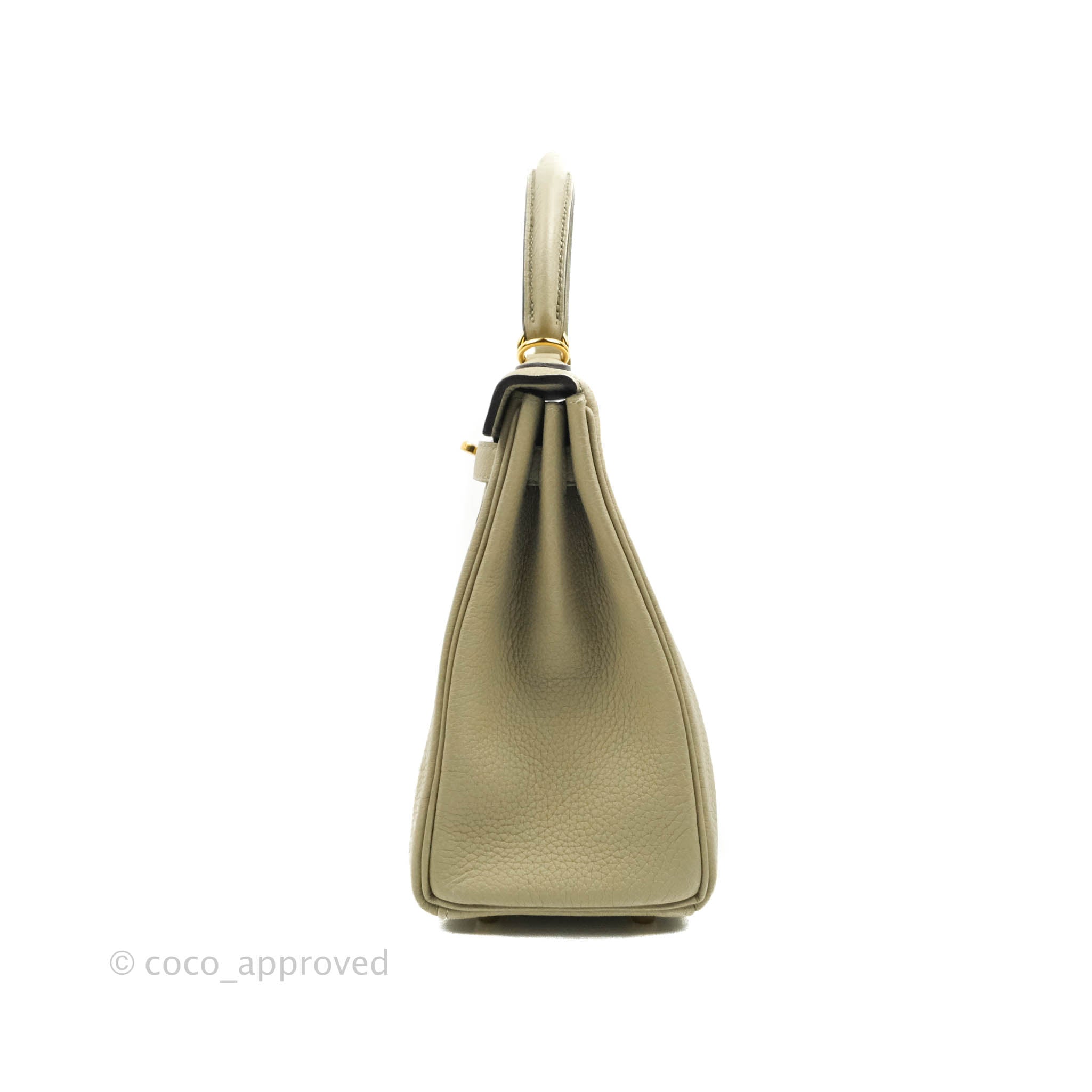 Hermès Kelly 25cm Retourne Veau Togo 8F Etain Gold Hardware – SukiLux