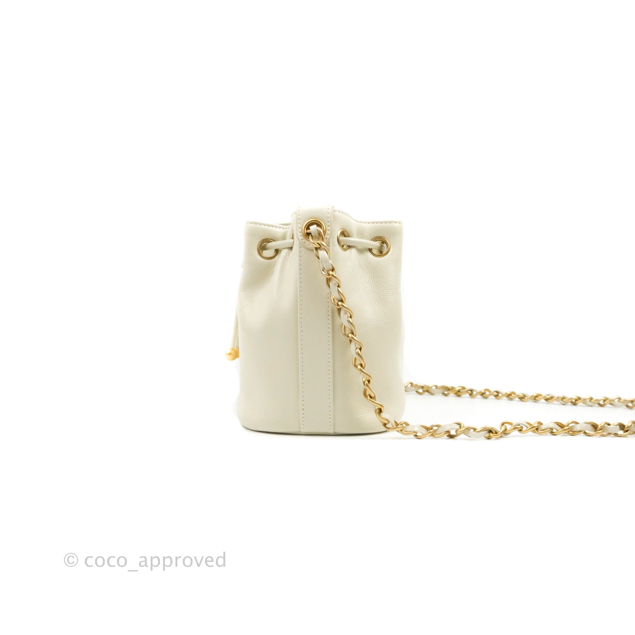 Chanel Mini Bucket with Chain AP2859 B08447 10601, White, One Size