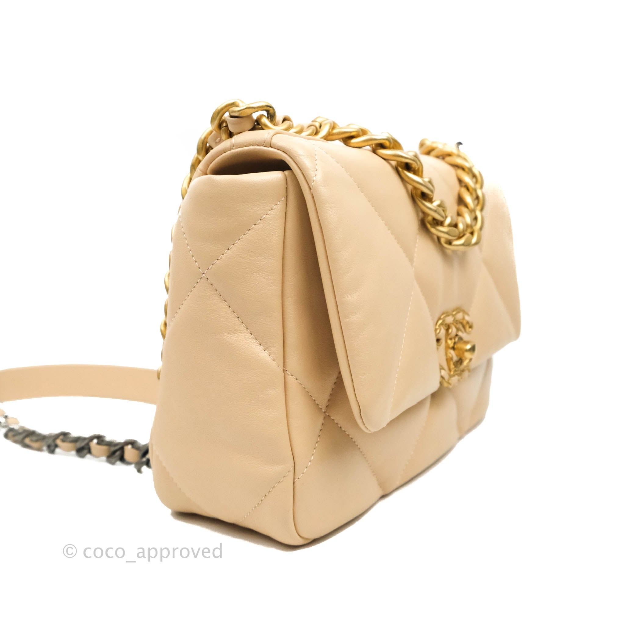 Chanel 19 Small Ivory Beige Mixed Hardware – Coco Approved Studio