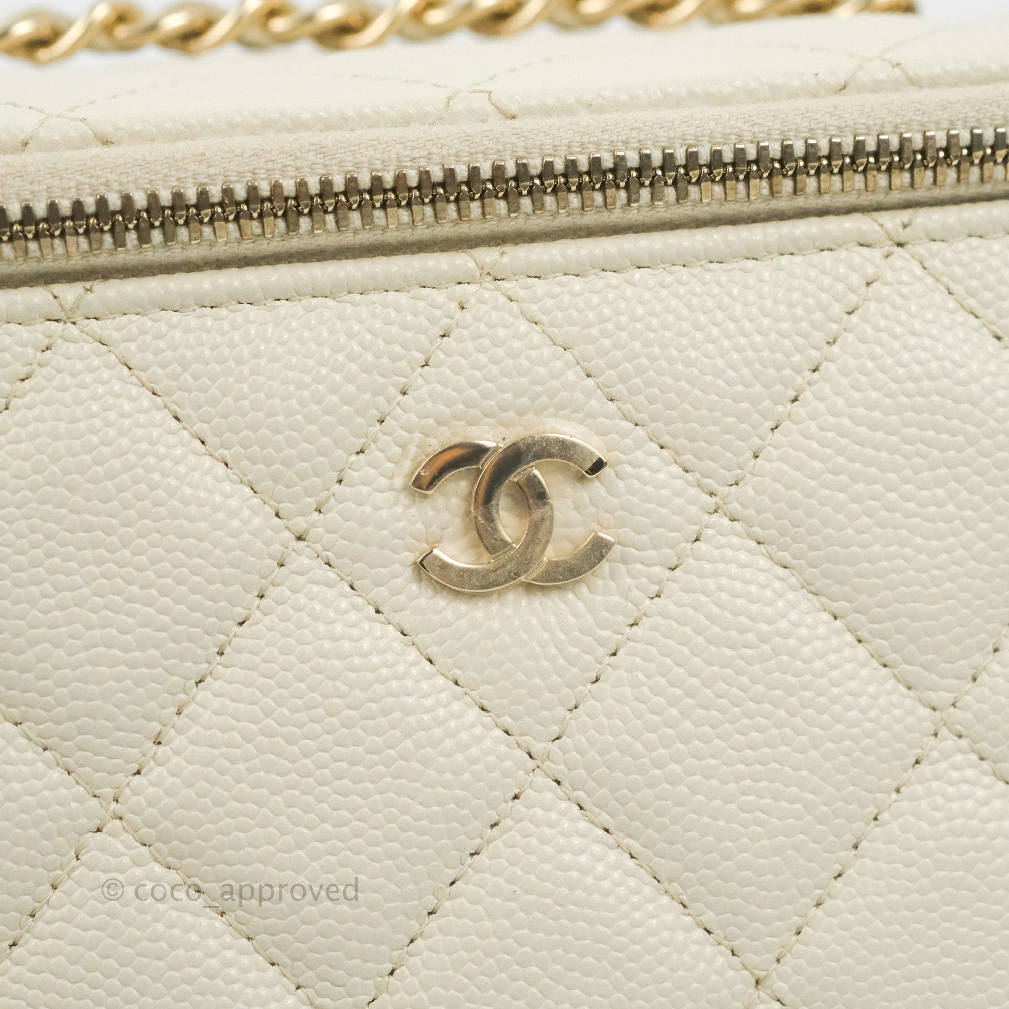 Chanel Classic Vanity with Chain Ivory Caviar Gold Hardware – Coco