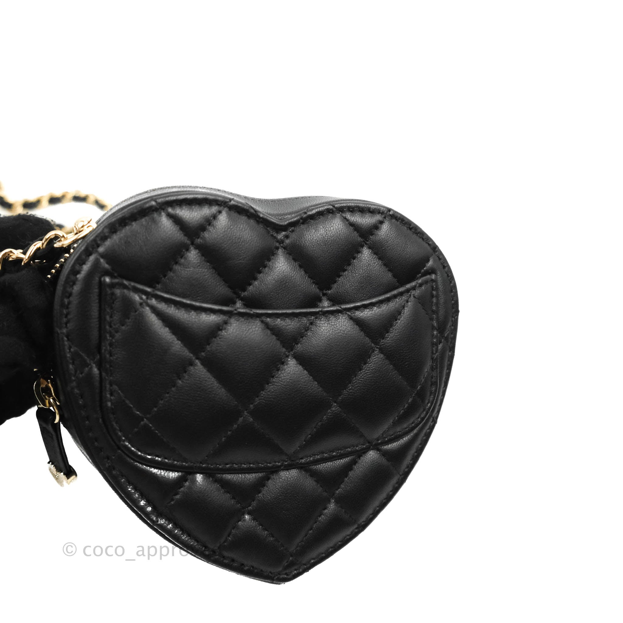 Chanel Heart Bag 22S Black Lambskin in Lambskin Leather with Gold