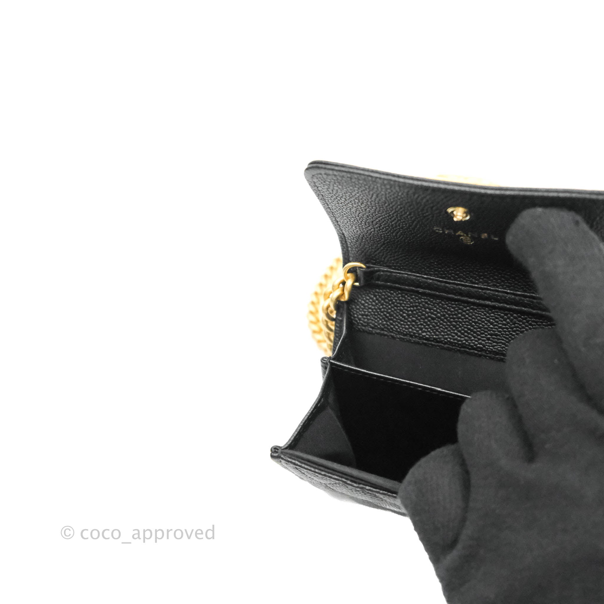 Chanel Classic Black Card Holder Caviar Gold Hardware – Coco