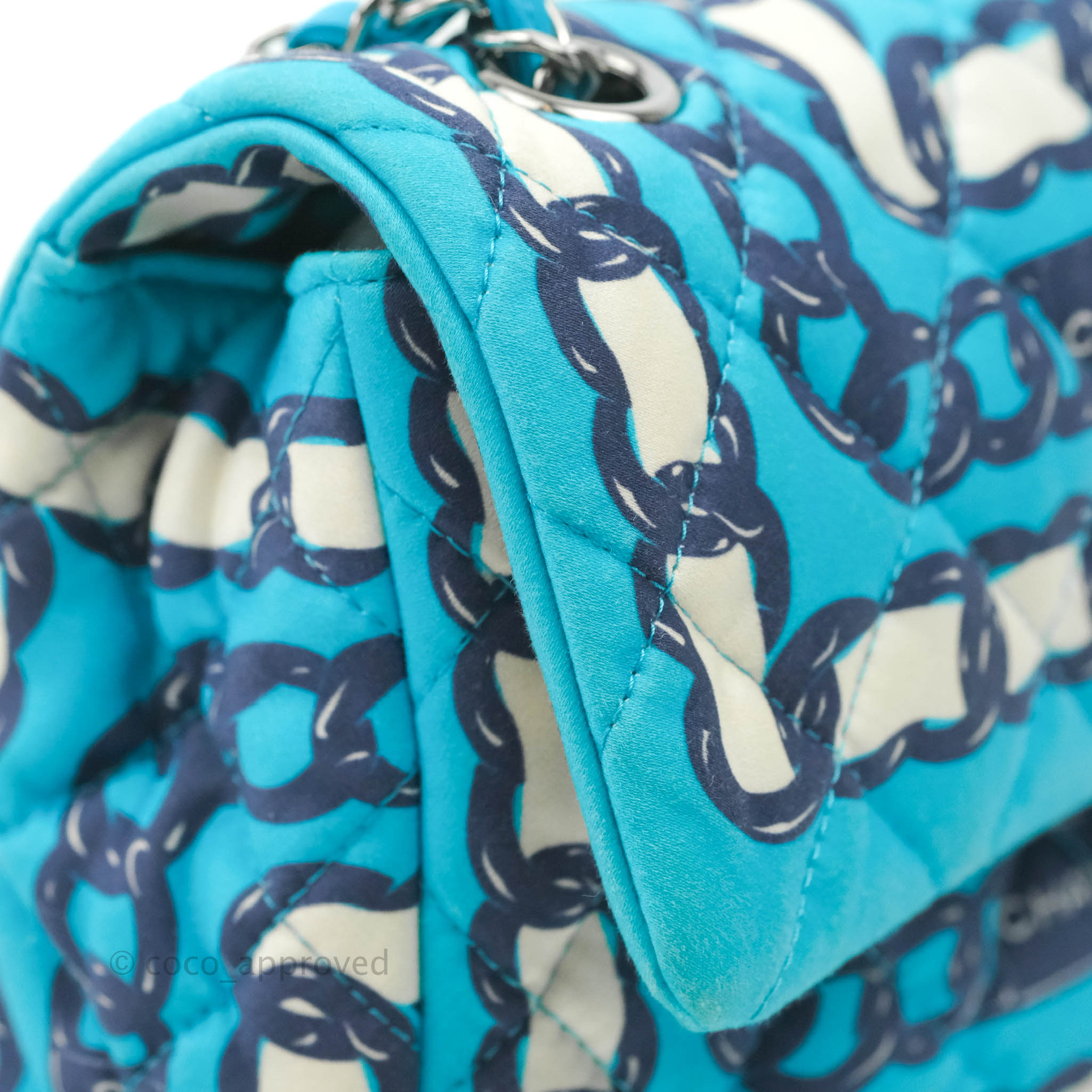 chanel blue sequin bag