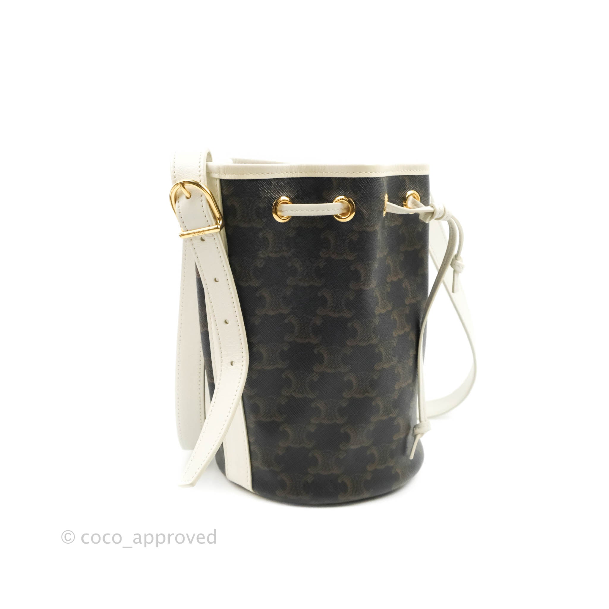 SMALL DRAWSTRING BAG IN TRIOMPHE CANVAS AND CALFSKIN｜TikTok Search
