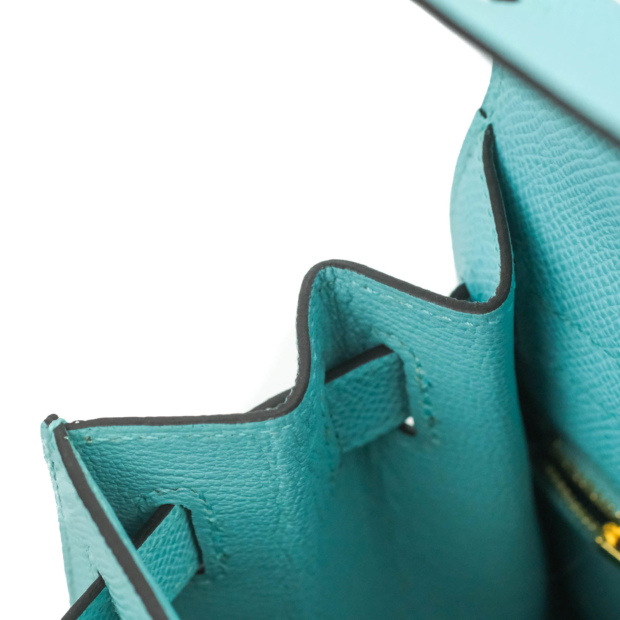 New Hermès Kelly 28 sellier handbag strap in Prussian blue Epsom