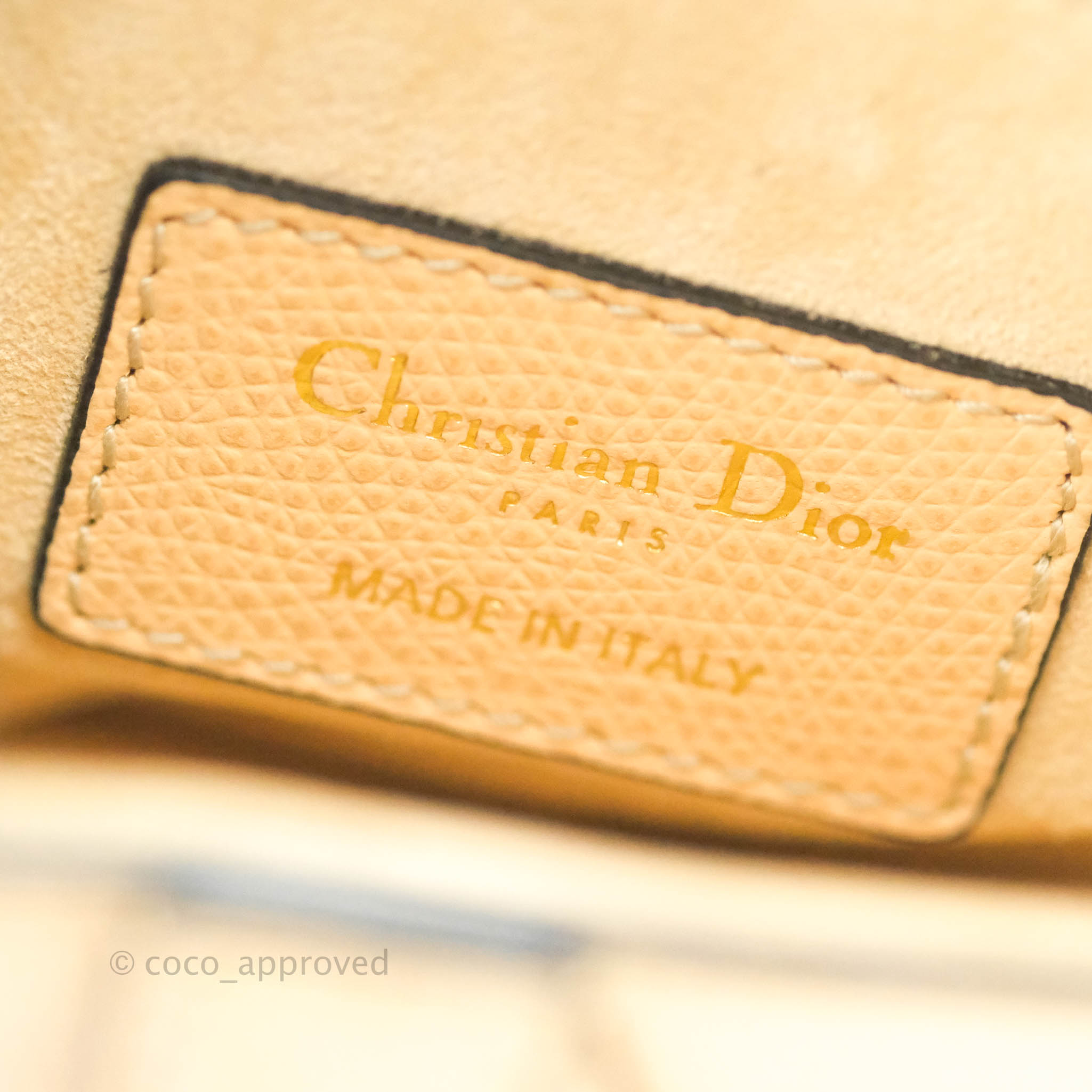 CHRISTIAN DIOR Grained Calfskin Mini Saddle Bag Pink 1293322