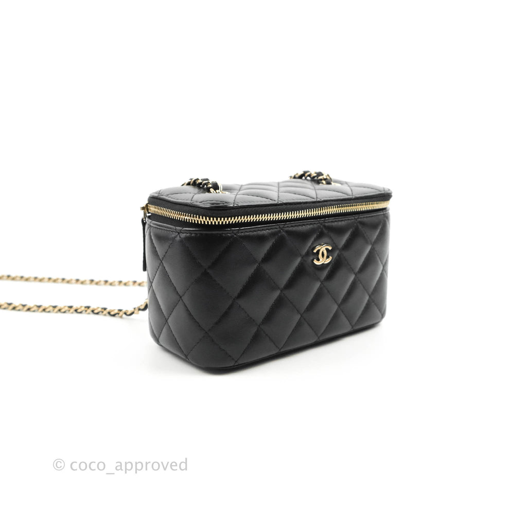 Chanel Vanity with Chain Black Lambskin Gold Hardware