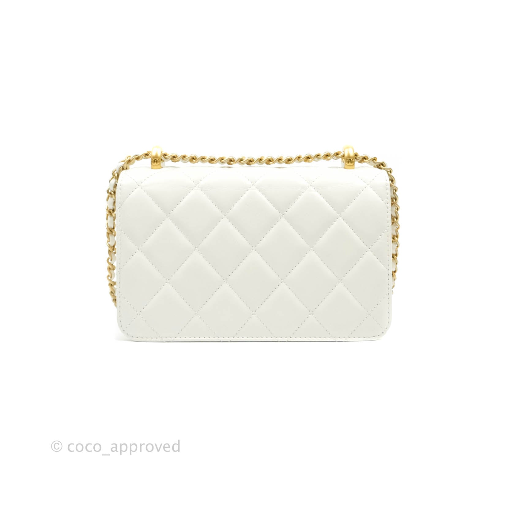 Chanel Quilted Mini Perfect Fit Adjustable White Calfskin Gold Hardwar –  Coco Approved Studio