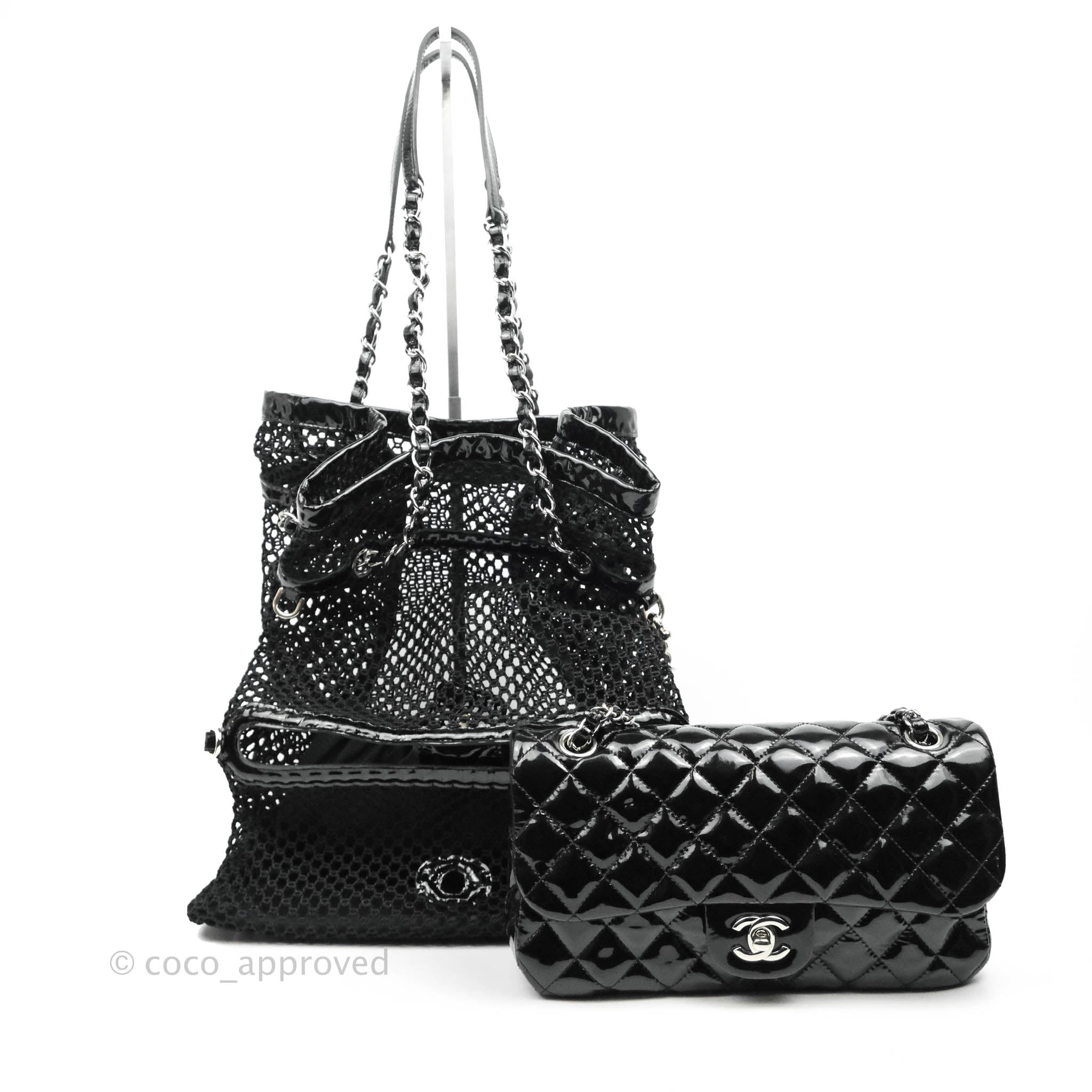 Chanel La Madrague Large Net Tote w Removable Patent Medium Flap – Coco  Approved Studio