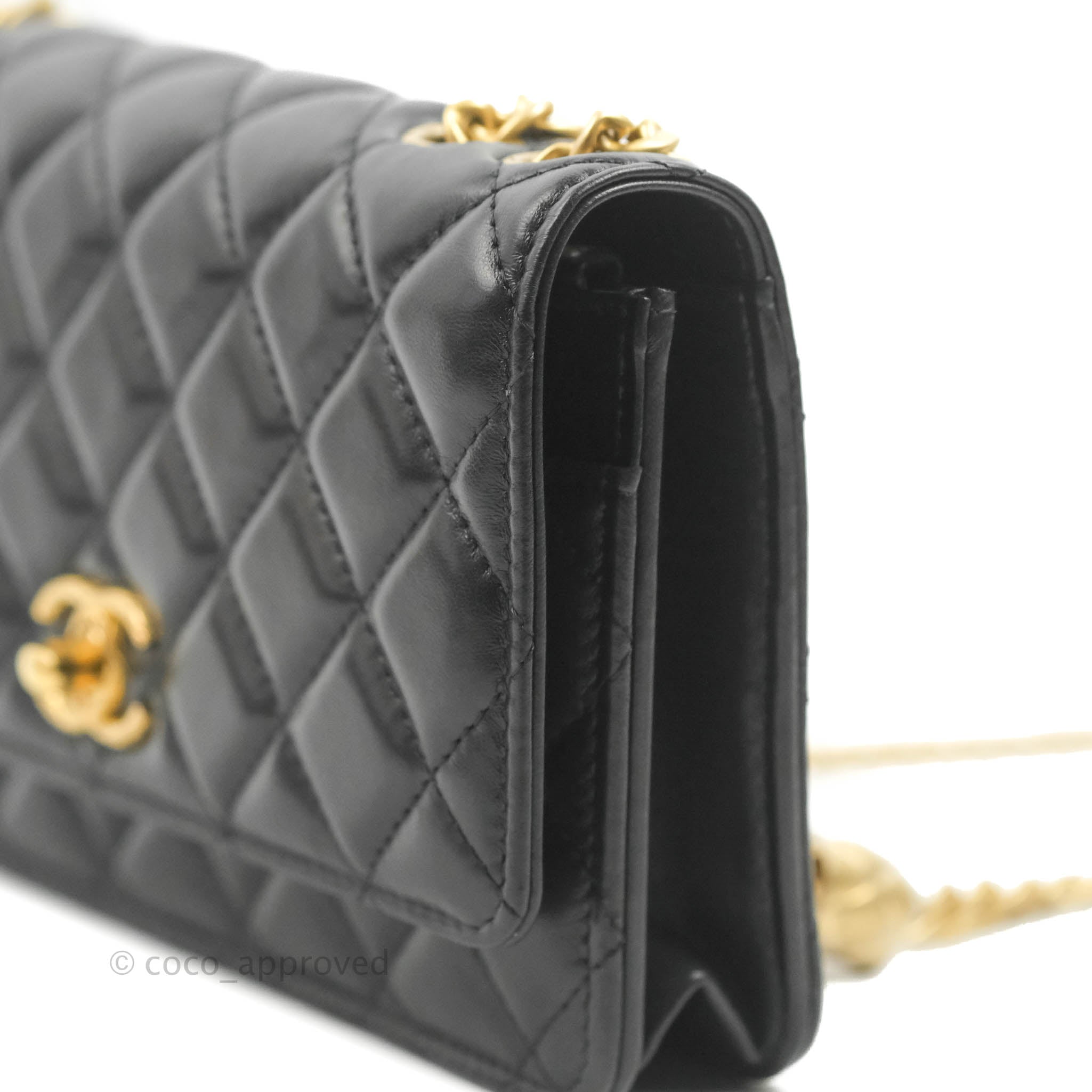 Chanel 22K Adjustable Wallet on Chain WOC in Dark Beige Lambskin GHW