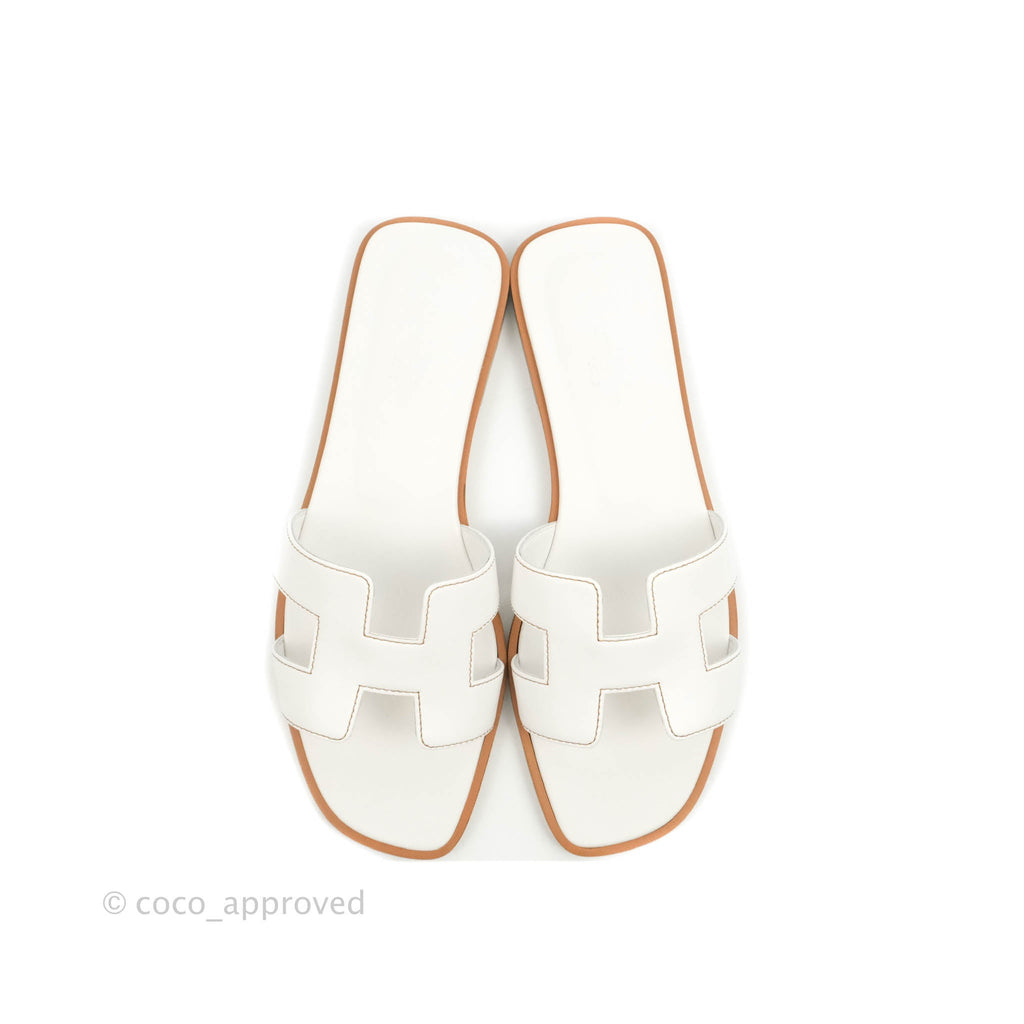 Hermès Oran Sandals in White Size 38
