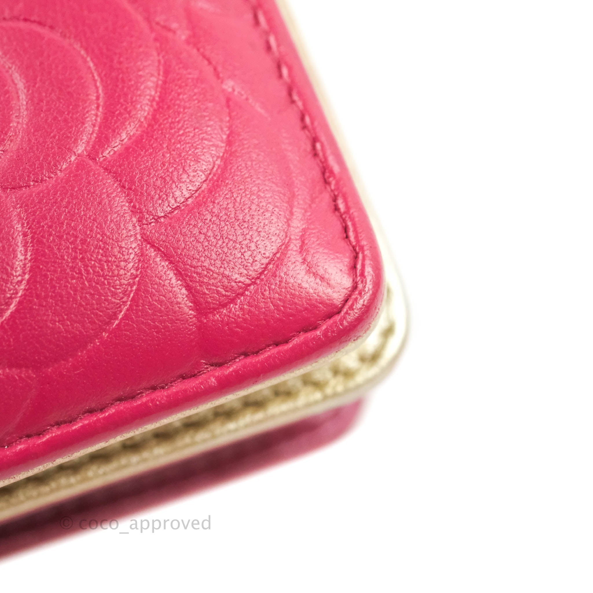 Chanel Wallet in Pink Camellia Embossed Lambskin – Coco Approved Studio