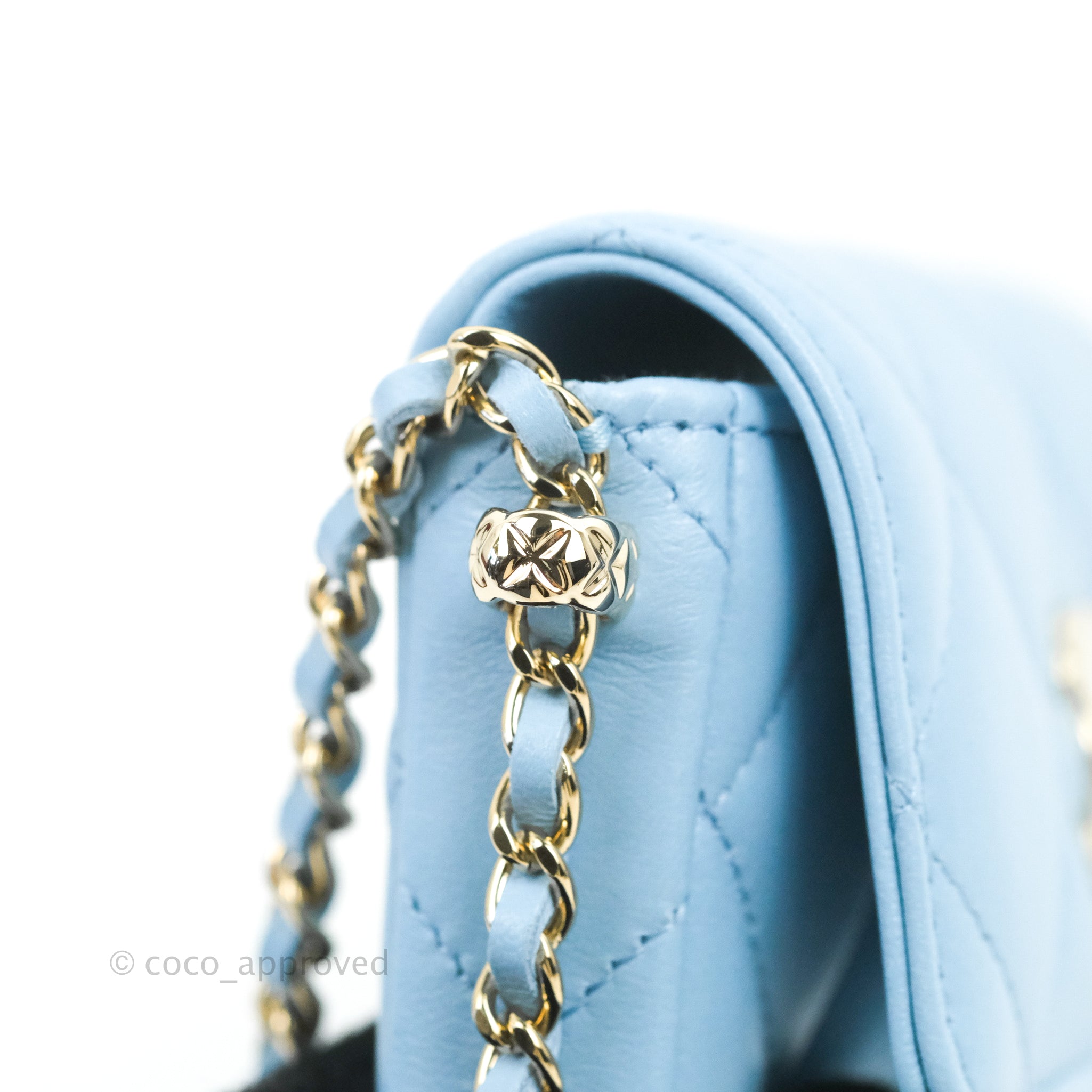 Chanel Mini Clutch With Chain Blue Lambskin Gold Hardware – Coco