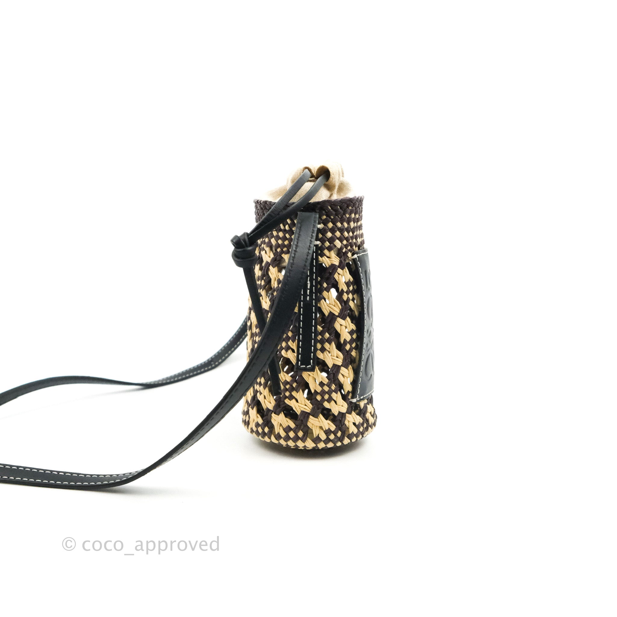 Loewe Cylinder Pocket Mini raffia shoulder bag - ShopStyle