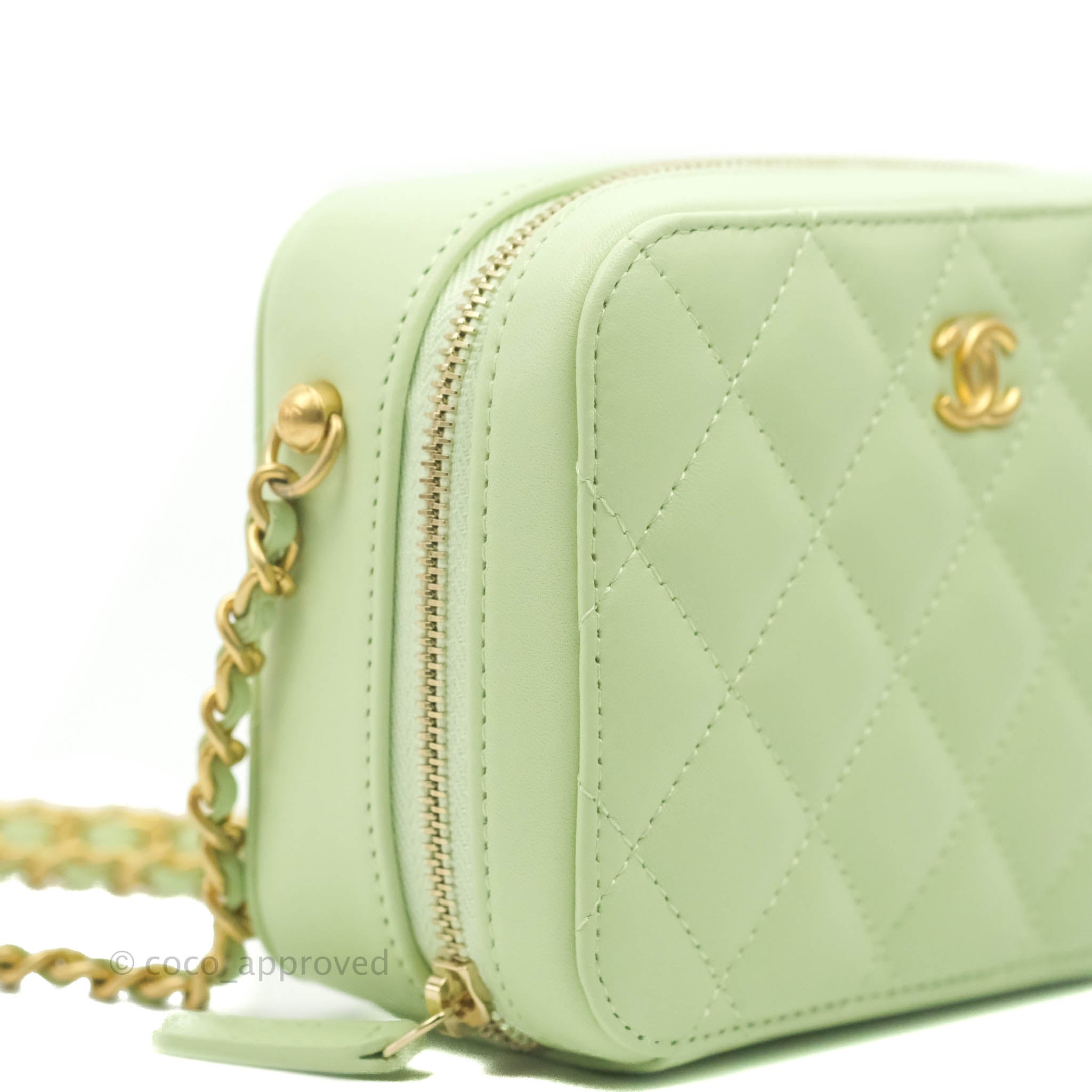 Chanel Mini Rectangular Pearl Crush Avocado Green Lambskin Aged Gold H – Coco  Approved Studio