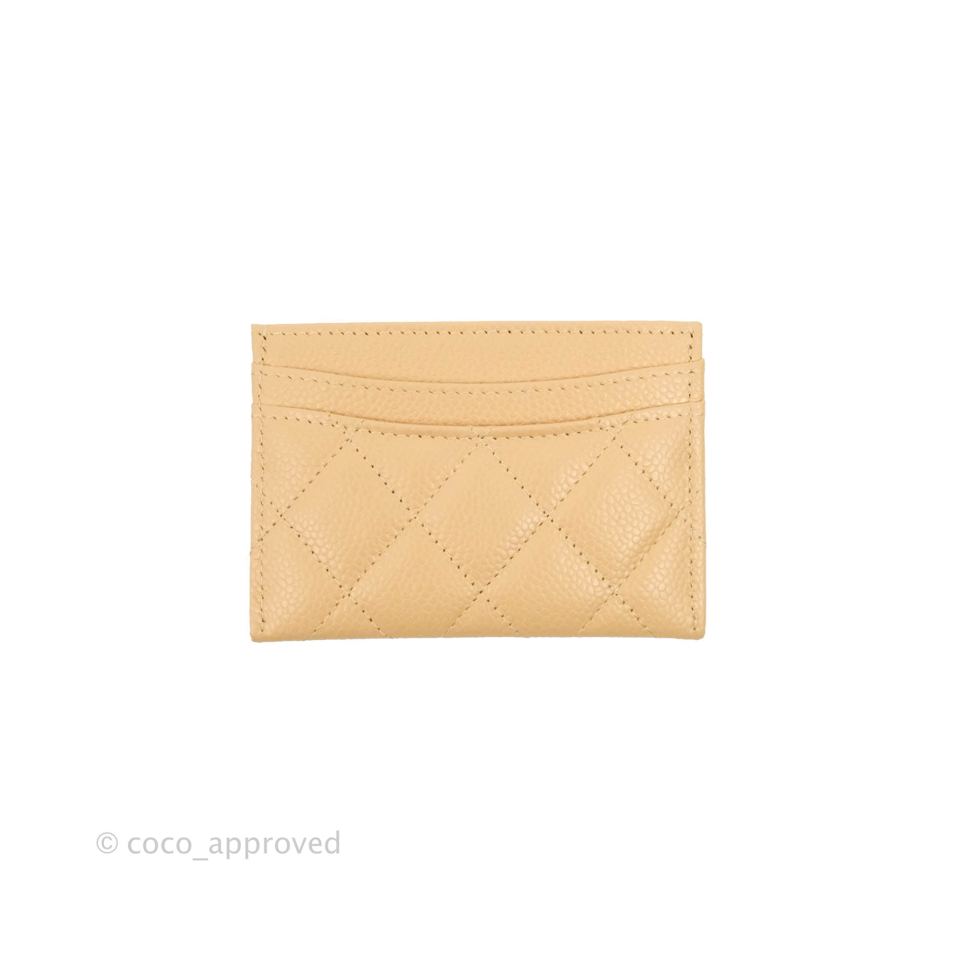 Chanel Classic Flat Card Holder Beige Caviar Gold Hardware – Coco Approved  Studio