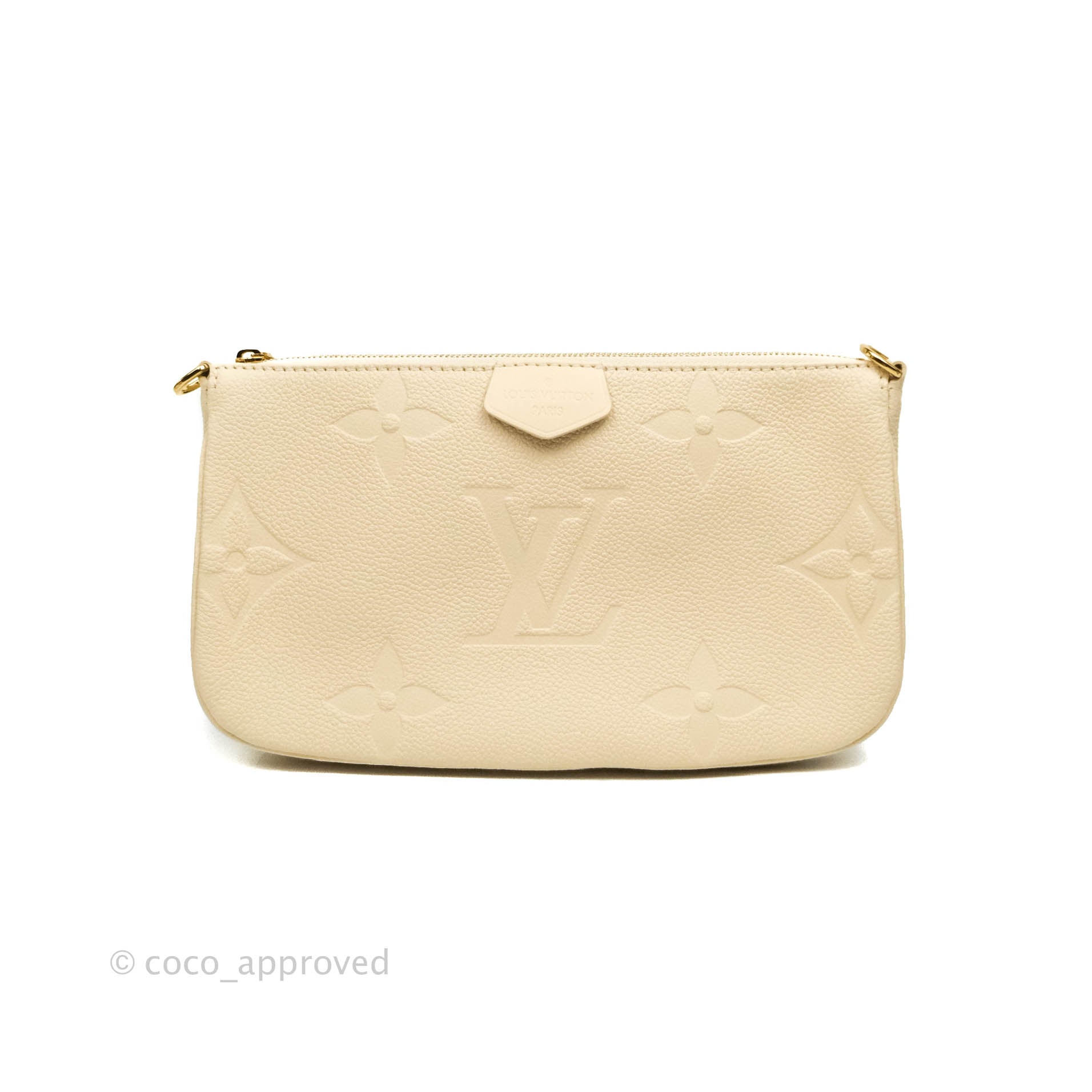 Louis Vuitton Pochette Accessoires Cream Leather ref.374539 - Joli