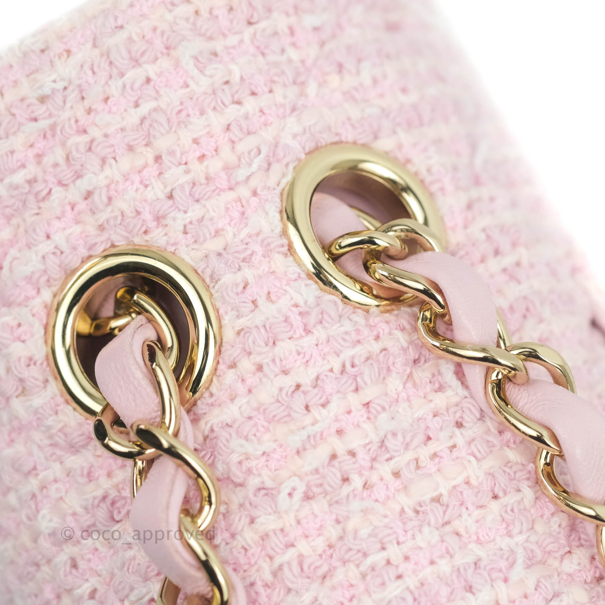 Chanel Pink Tweed Medium Classic Flap Bag GHW ASL3447