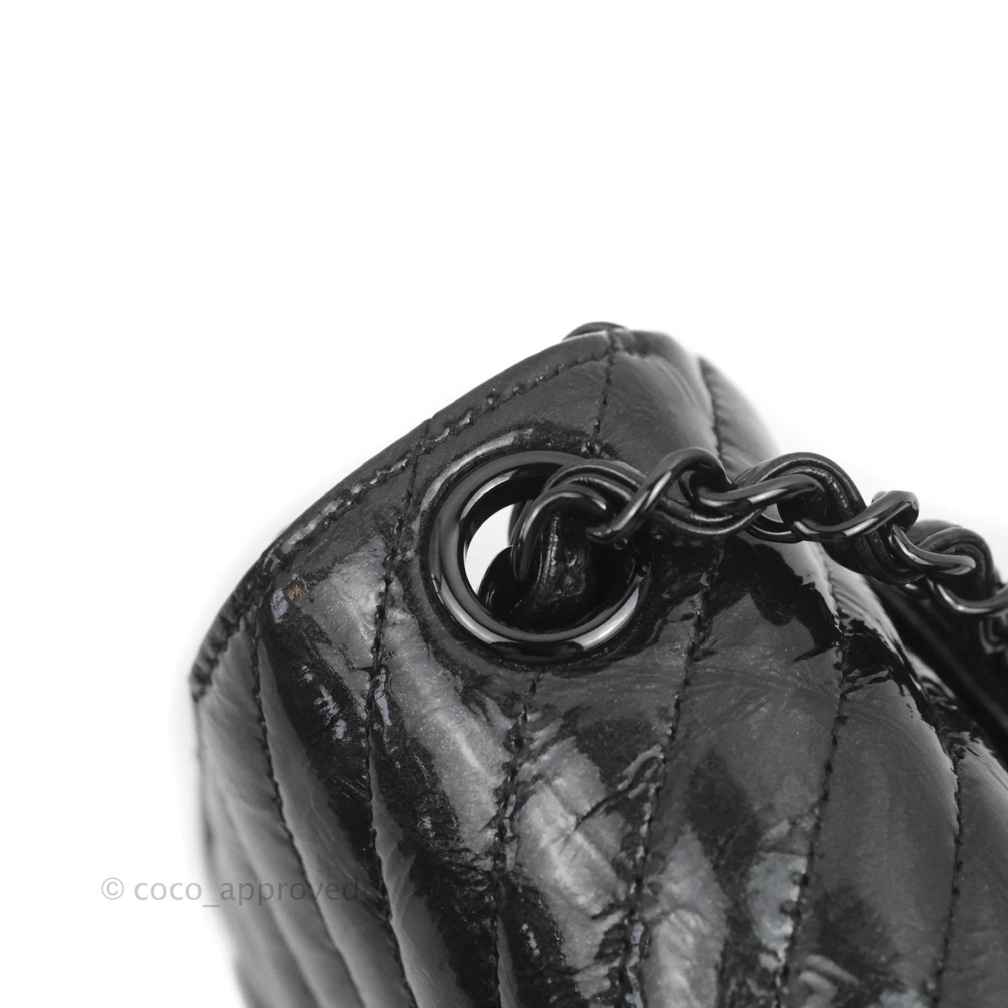 Chanel Black Caviar Rectangular Mini Chevron Classic Flap Bag SHW