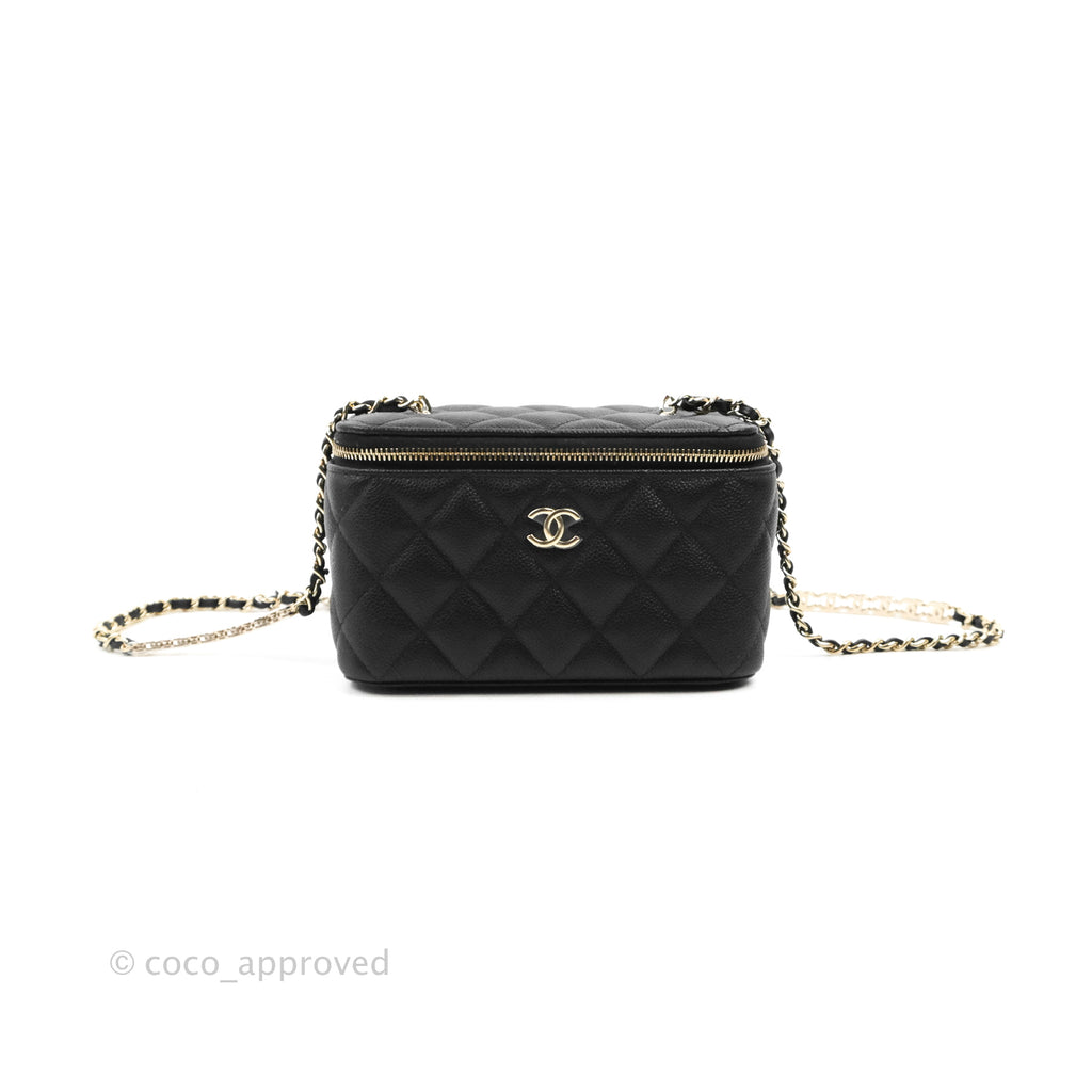 Chanel Vanity with CC Chain Black Caviar Gold Hardware