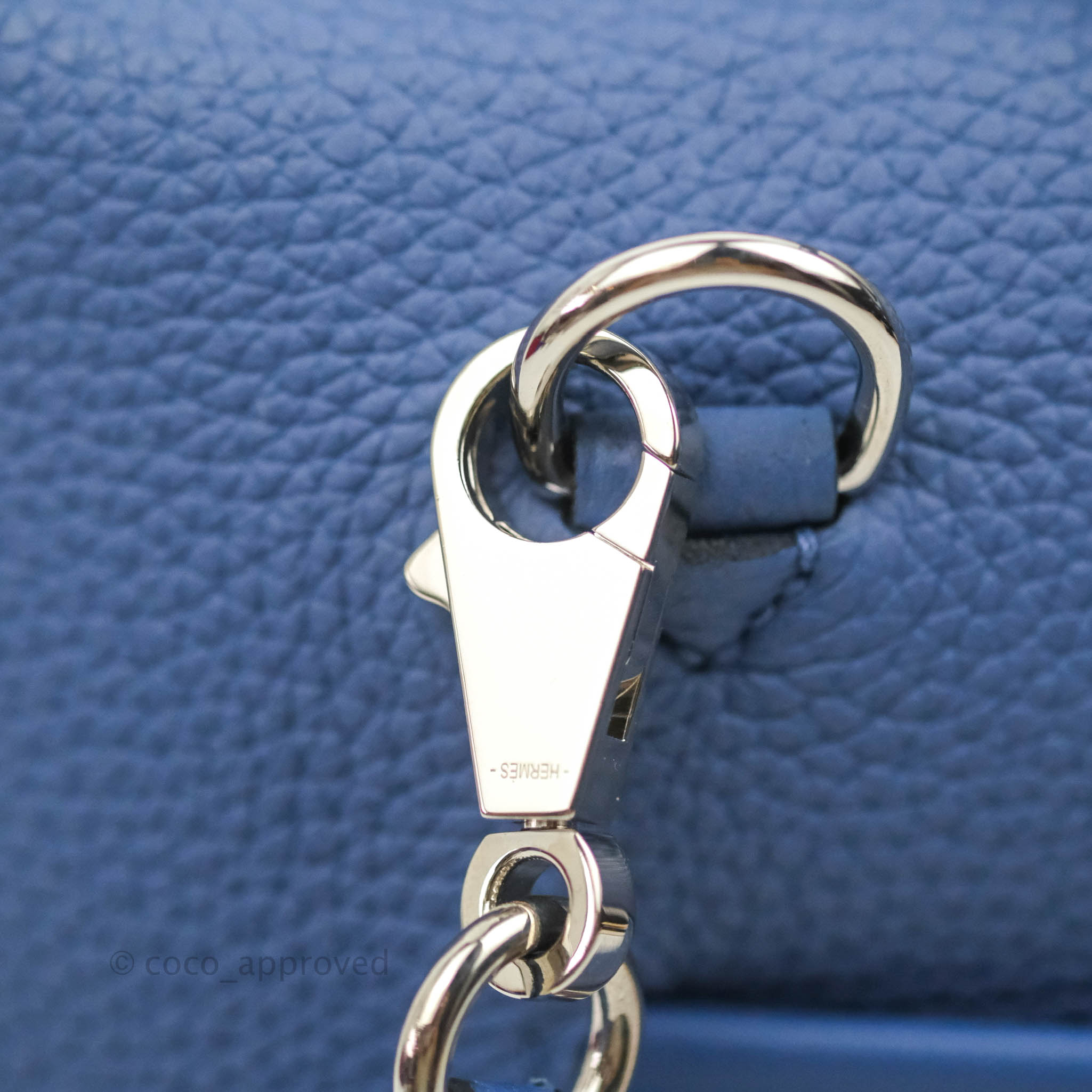Hermes Blue Brighton Swift Leather Palladium Hardware Mini Berline Bag