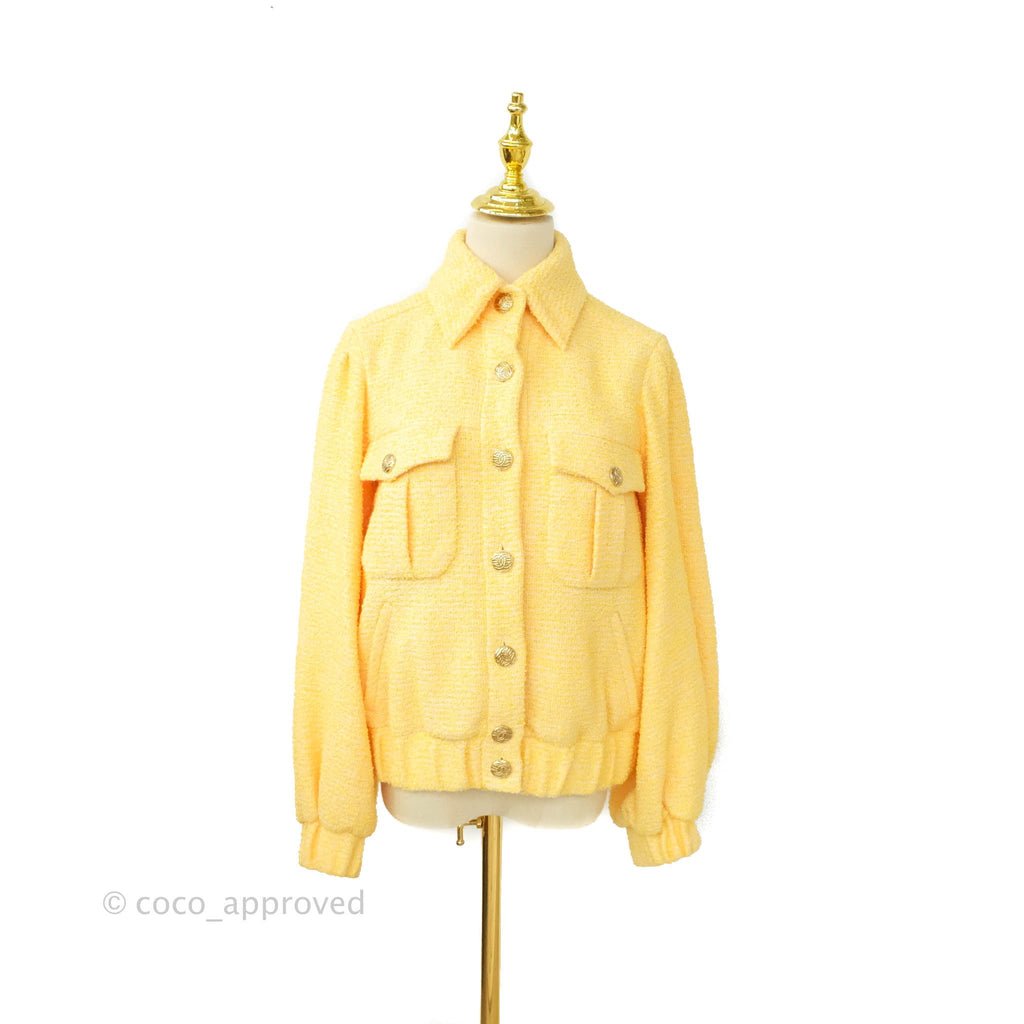 Chanel Yellow Tweed Coat