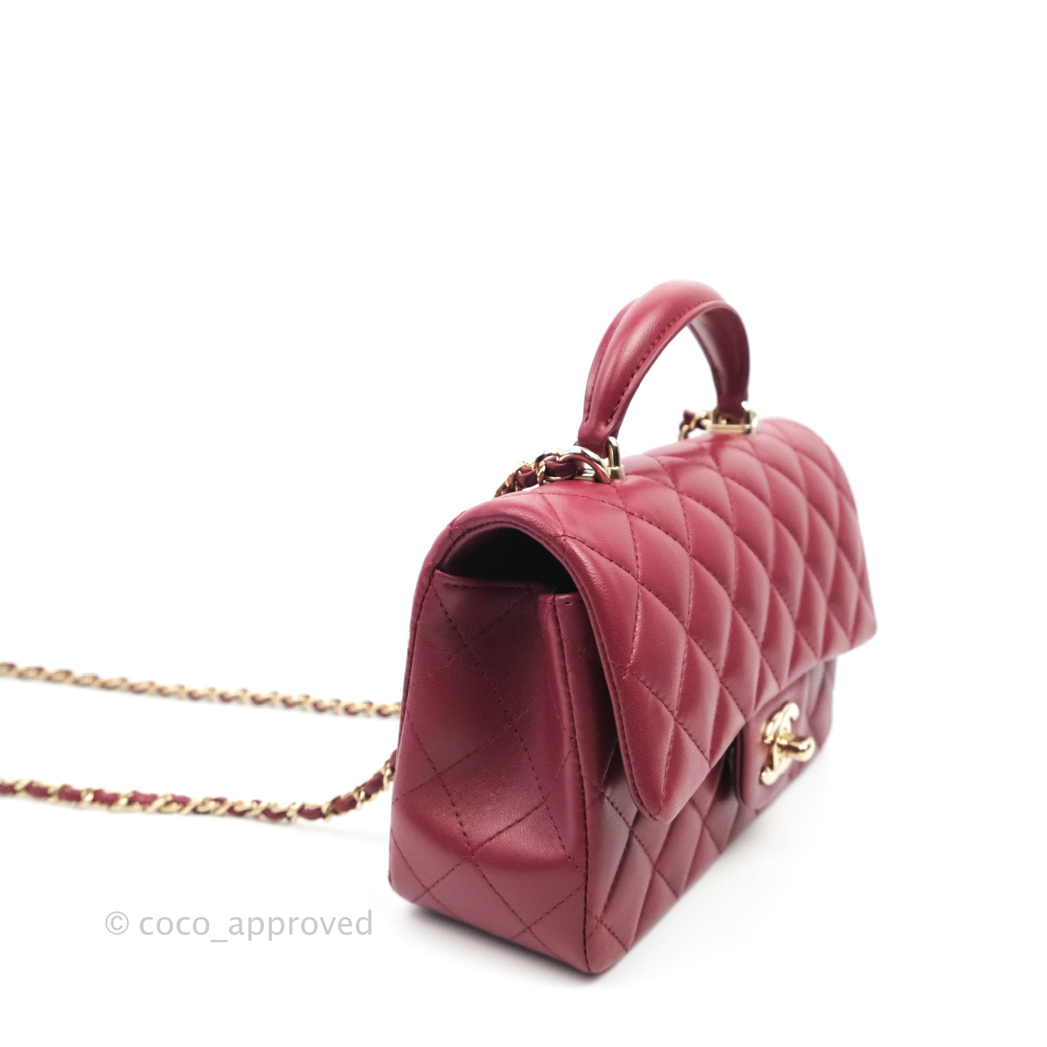 Chanel Burgundy Quilted Caviar Leather Classic Double Flap Bag  STYLISHTOP
