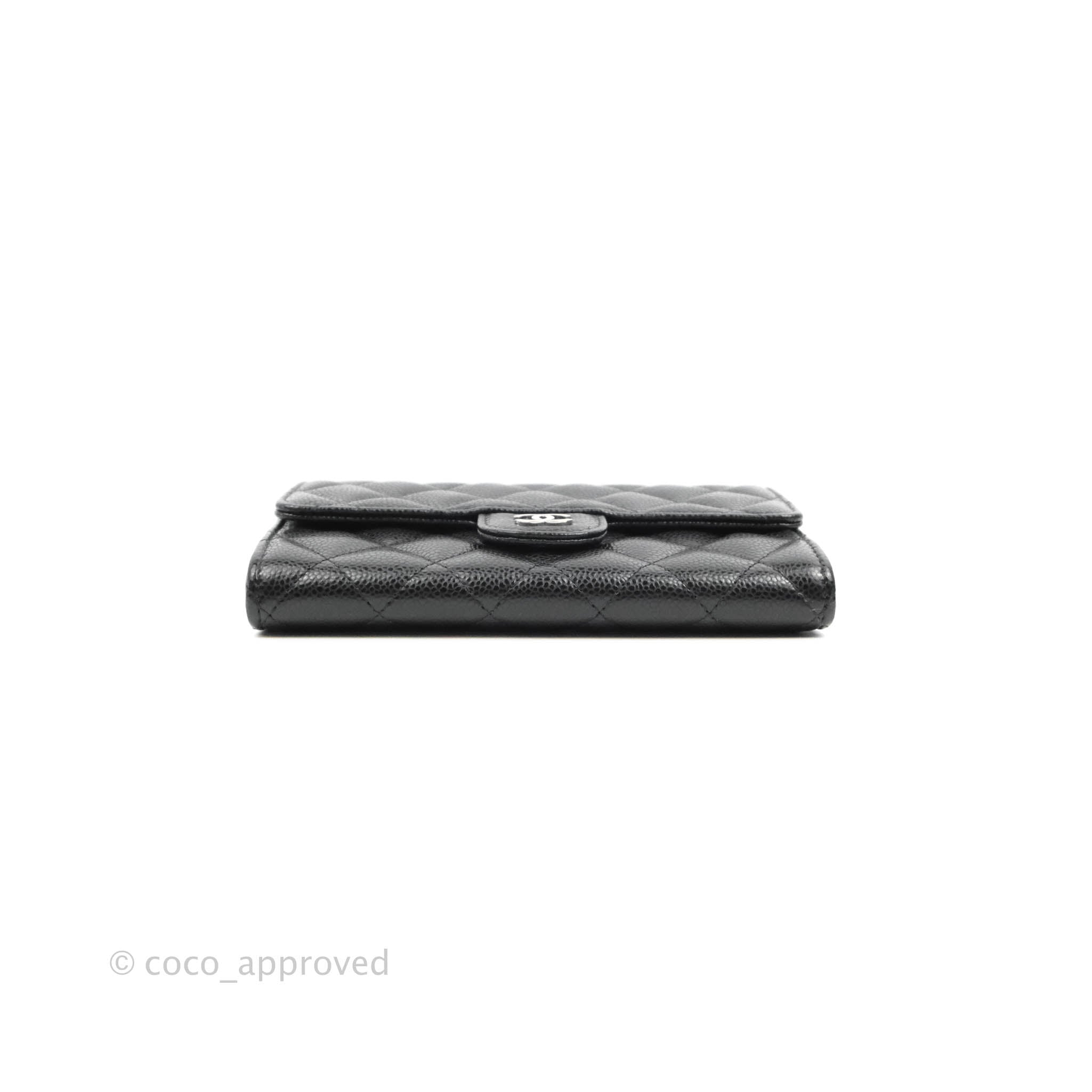 CHANEL Caviar Quilted Medium Zip Around Wallet Black 1267515