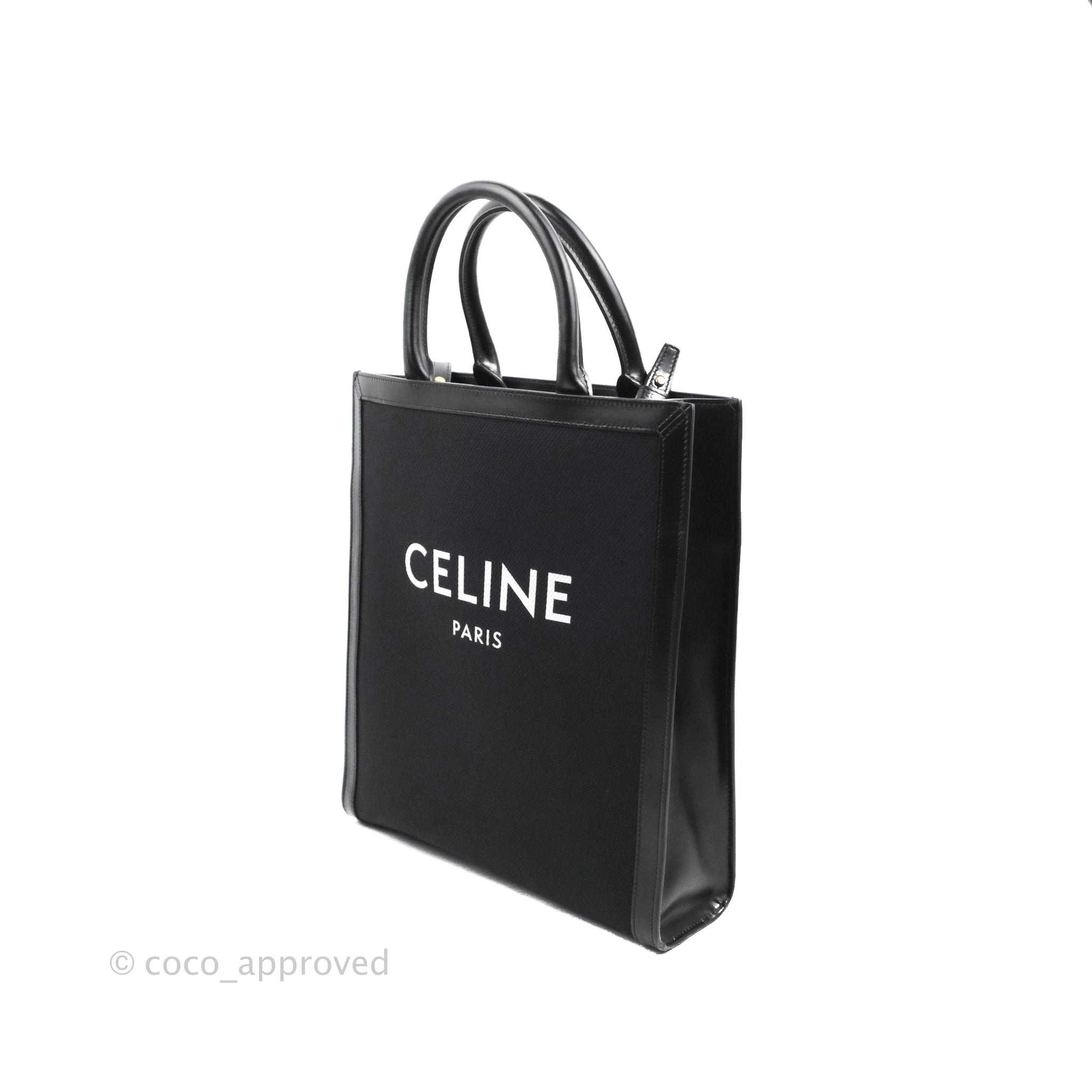 Celine Small Cabas Vertical Tote Black Textlie – Coco Approved Studio