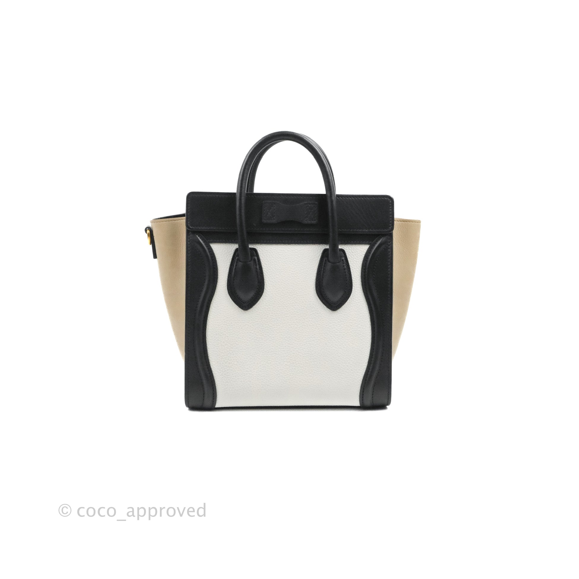 CELINE Mini Luggage Leather Tote Bag Dune-US