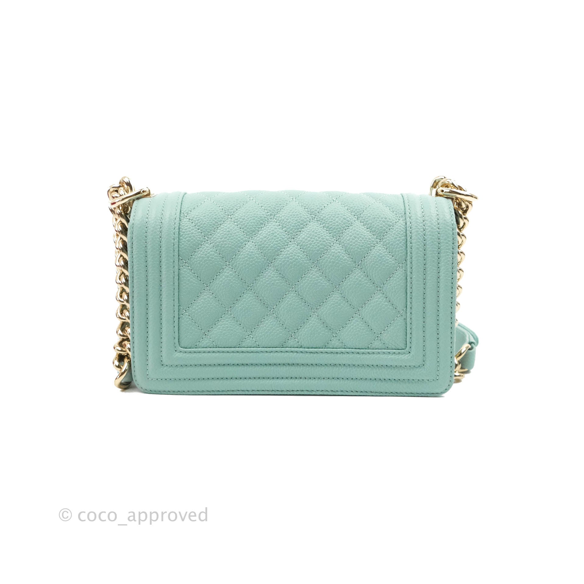 Chanel Quilted Small Boy Light Tiffany Blue Caviar Gold Hardware – Coco  Approved Studio