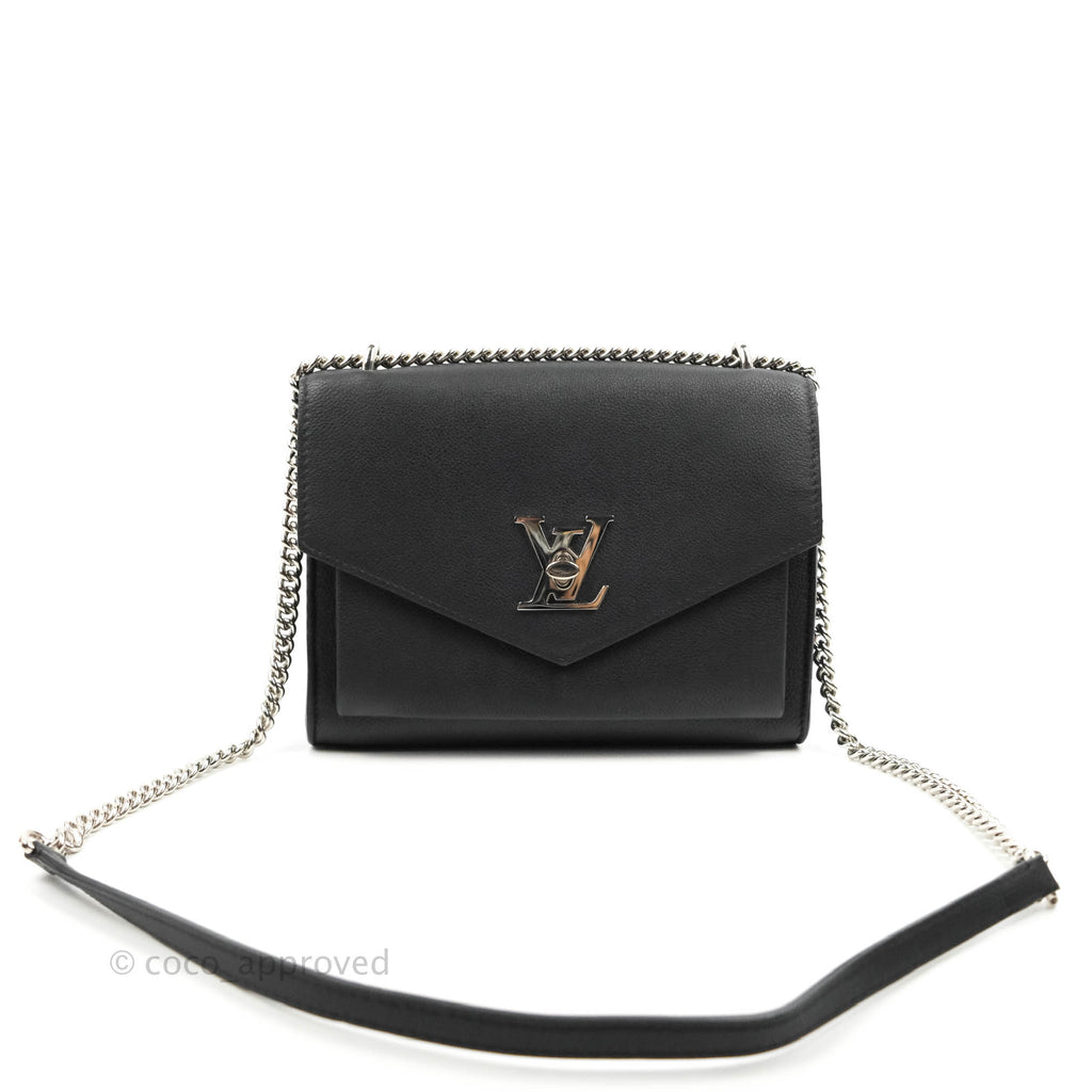 Louis Vuitton My Lockme BB Bag Black Calfskin Silver Hardware