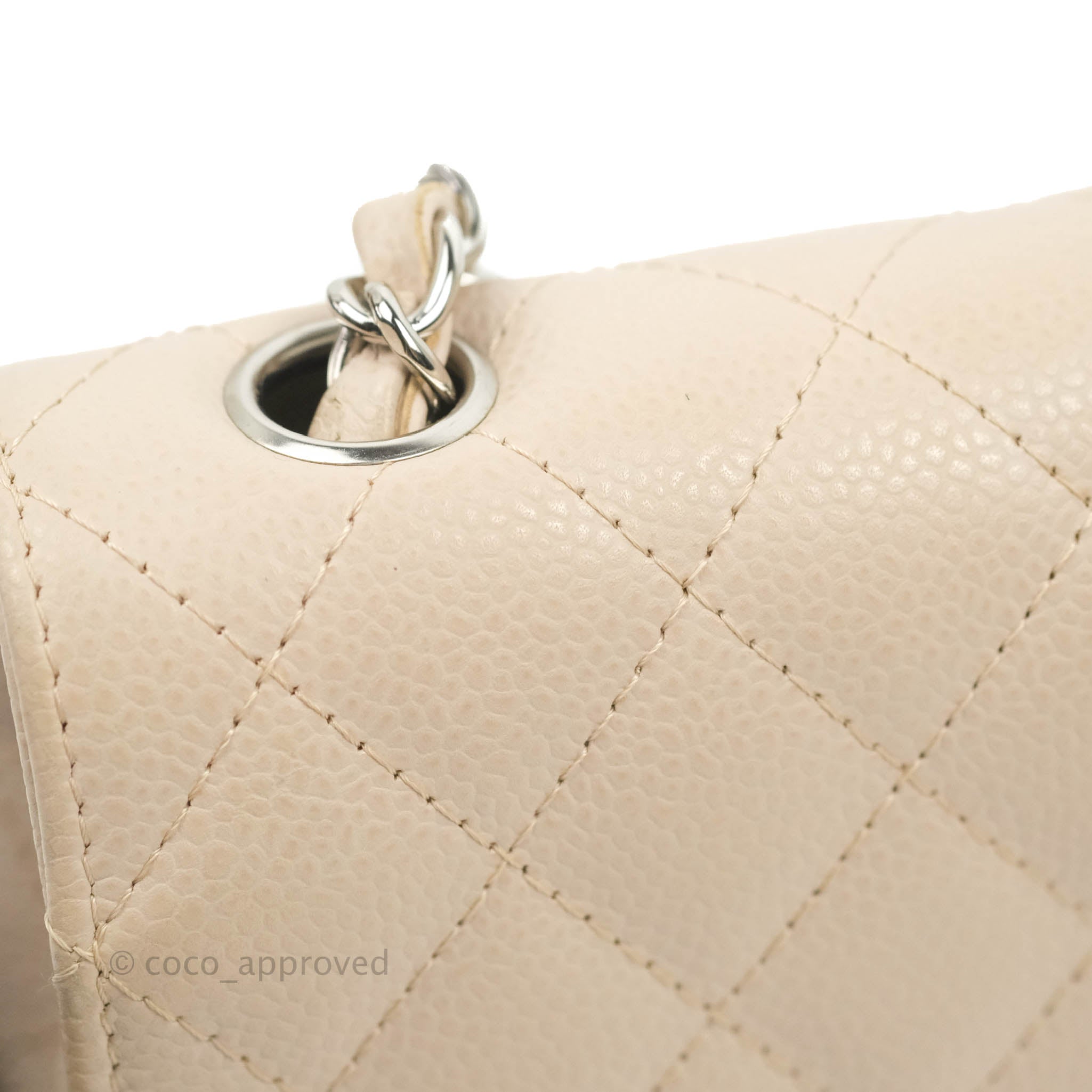 Chanel Taupe Quited Caviar East West Flap Bag Silver Hardware, 2005-2006  Available For Immediate Sale At Sotheby's