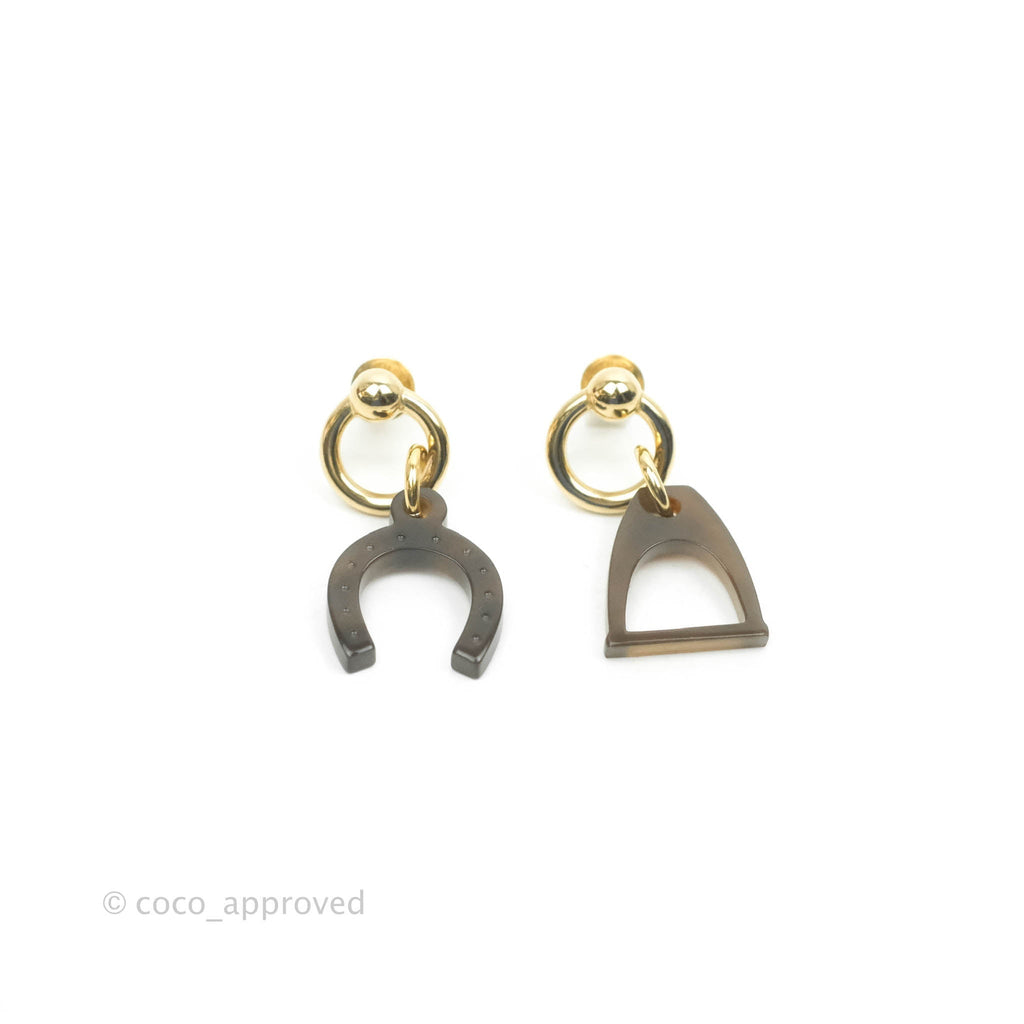 Hermès Amulette Equestre Earrings Gold Tone – Coco Approved Studio