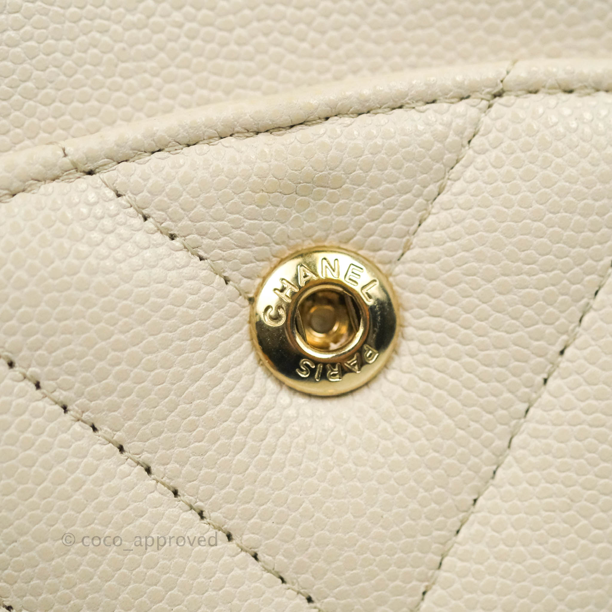 Chanel Classic Double Flap Bag Chevron Caviar Medium Yellow 410191