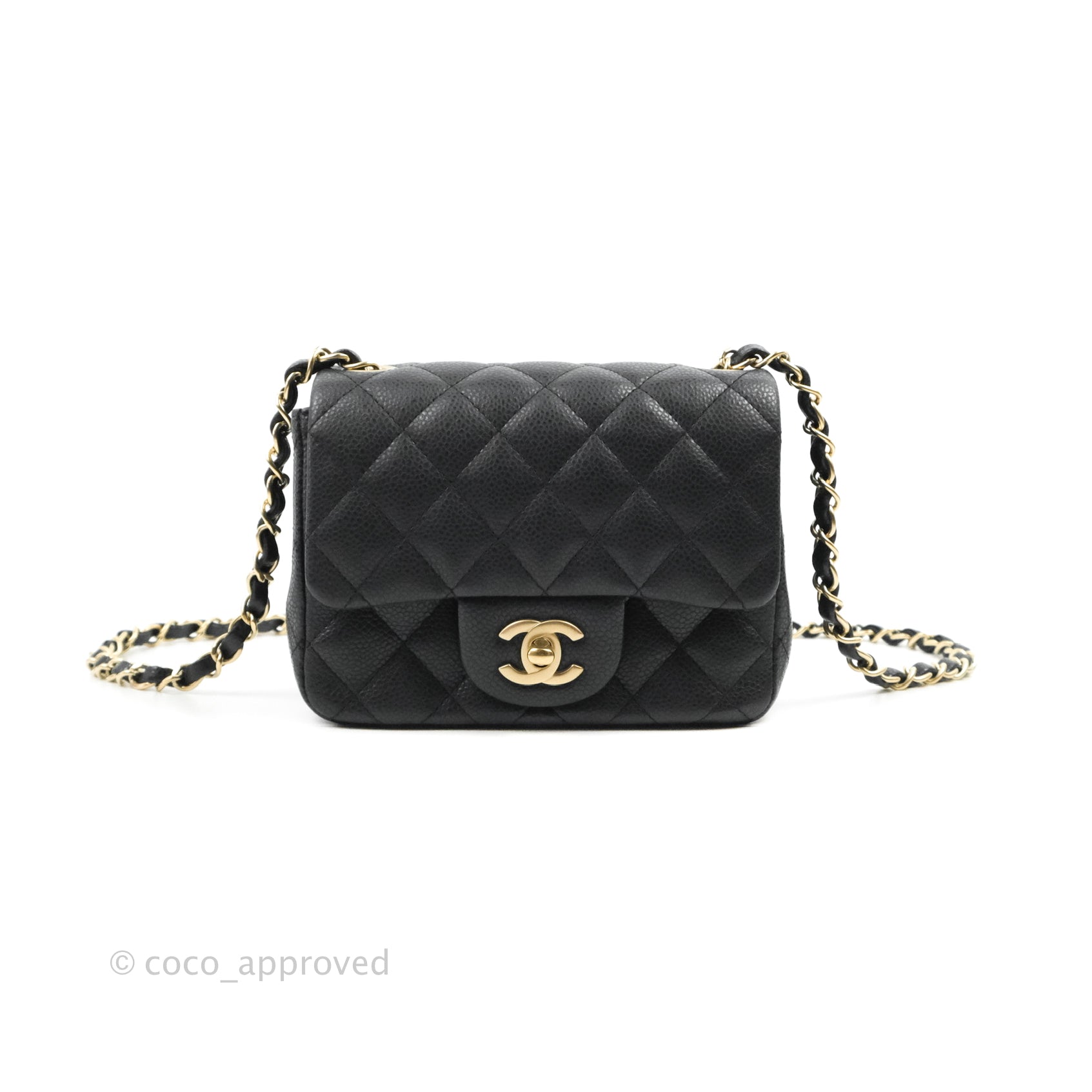 Chanel Iridescent Purple Caviar Quilted Mini Flap Bag