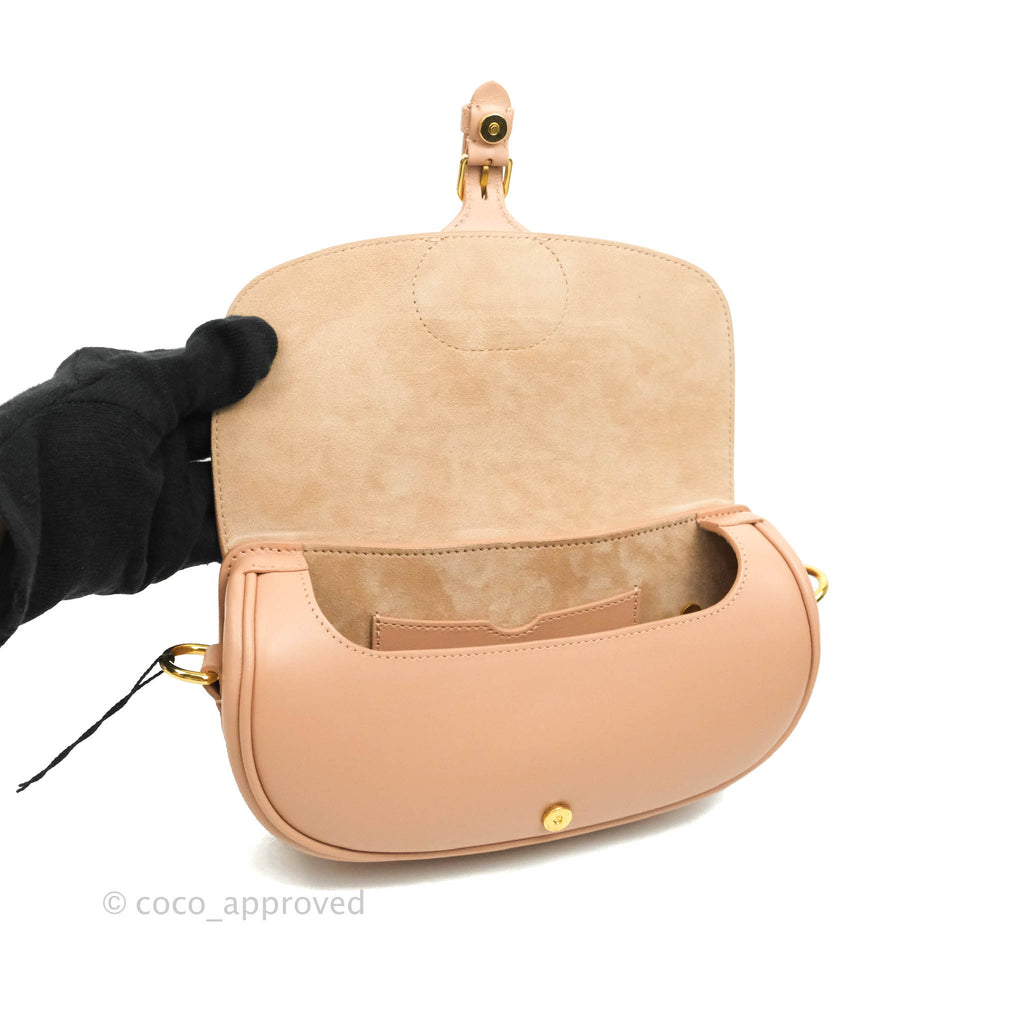 Christian Dior East West Bobby Bag Box Calfskin Beige Gold Hardware