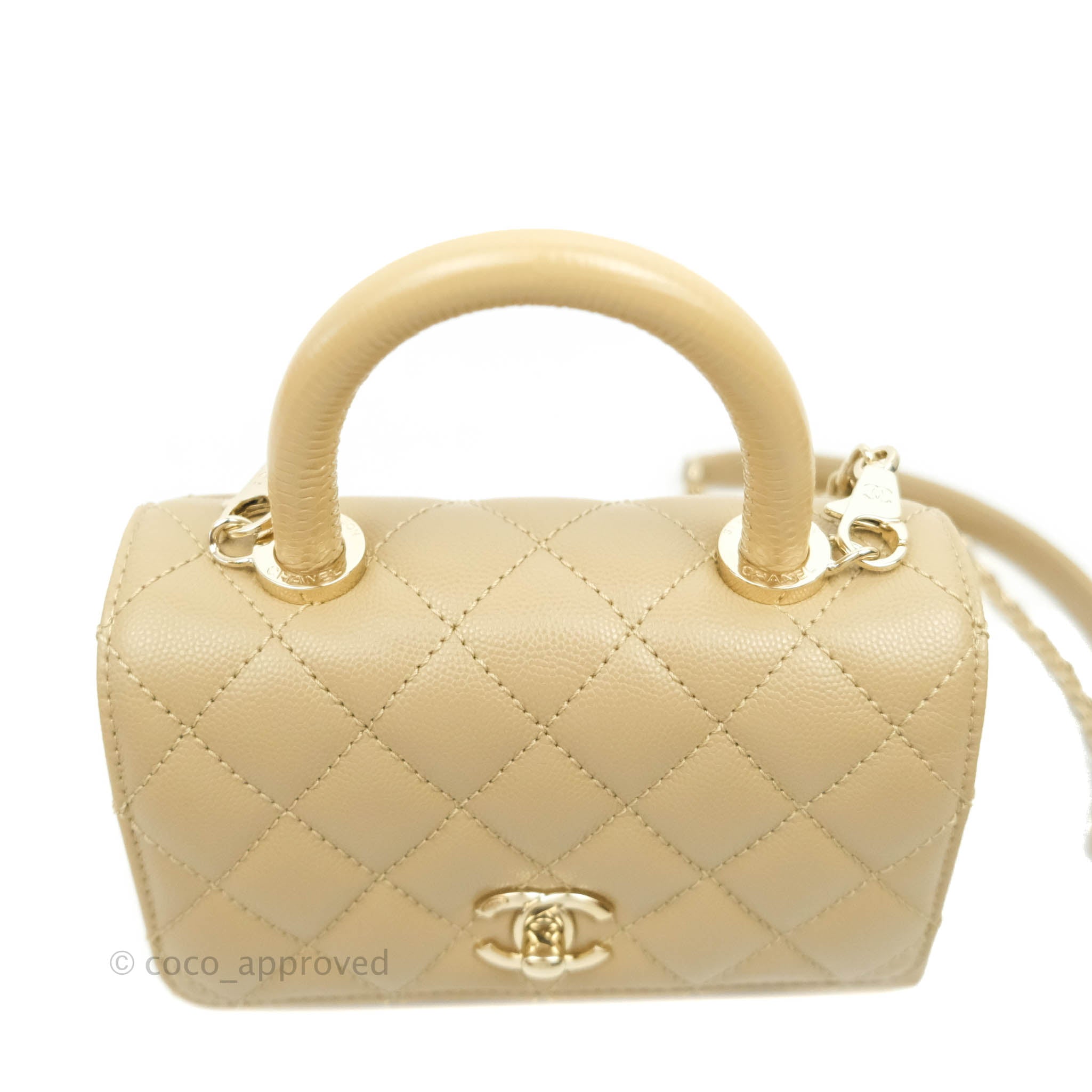 Chanel coco best sale handle beige caviar