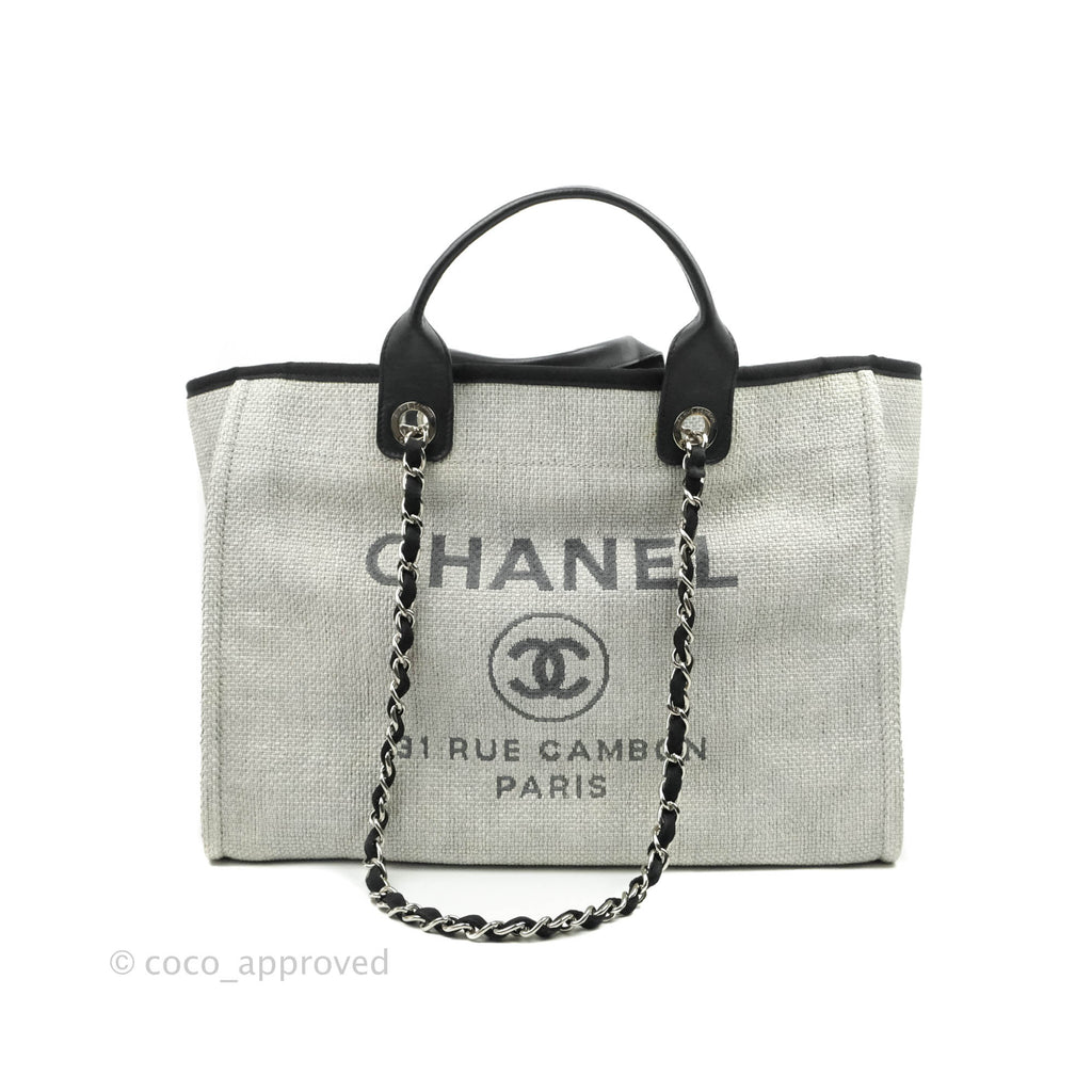 Chanel Large Deauville Light Grey Canvas