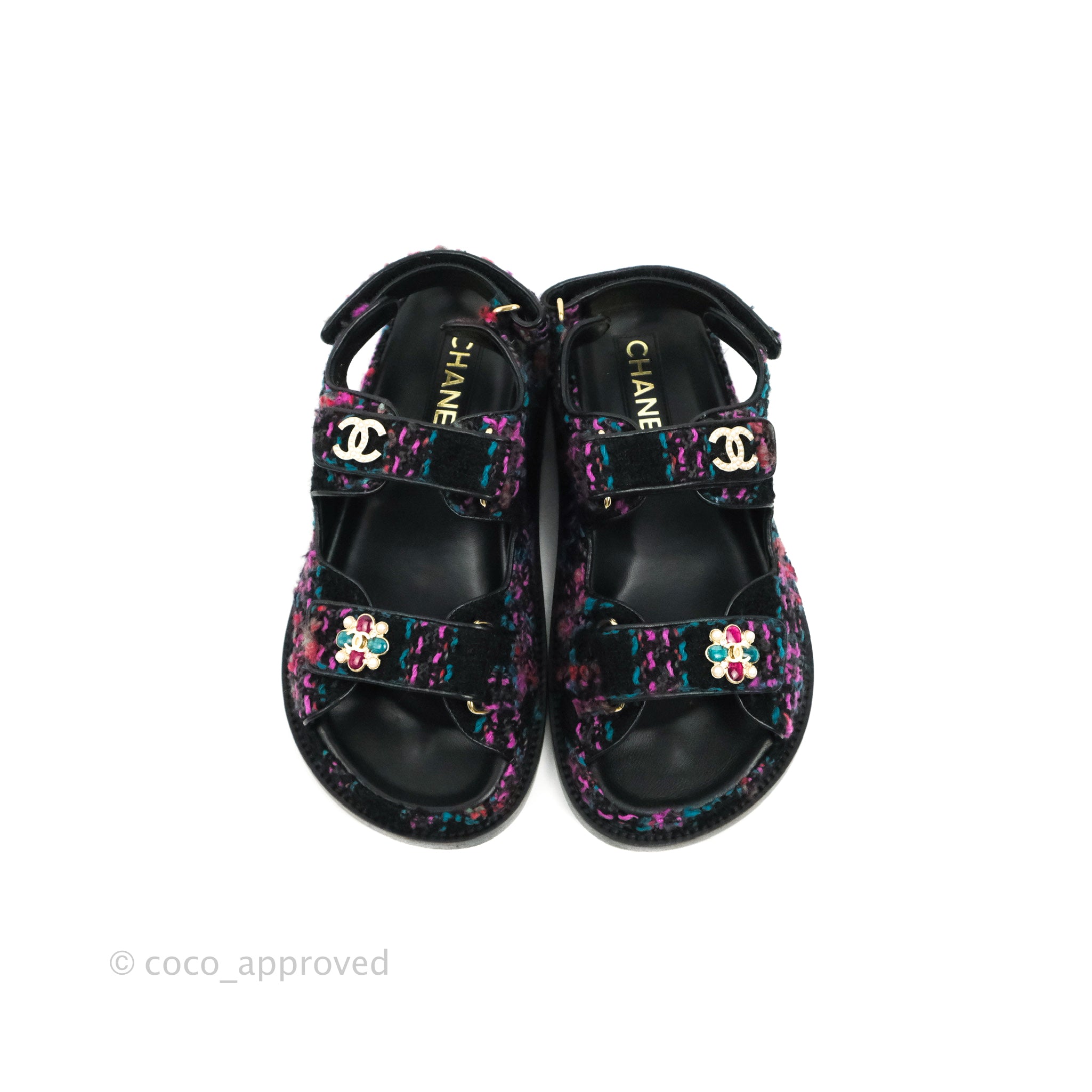 Dad sandals tweed sandal Chanel Pink size 40.5 EU in Tweed - 35612537